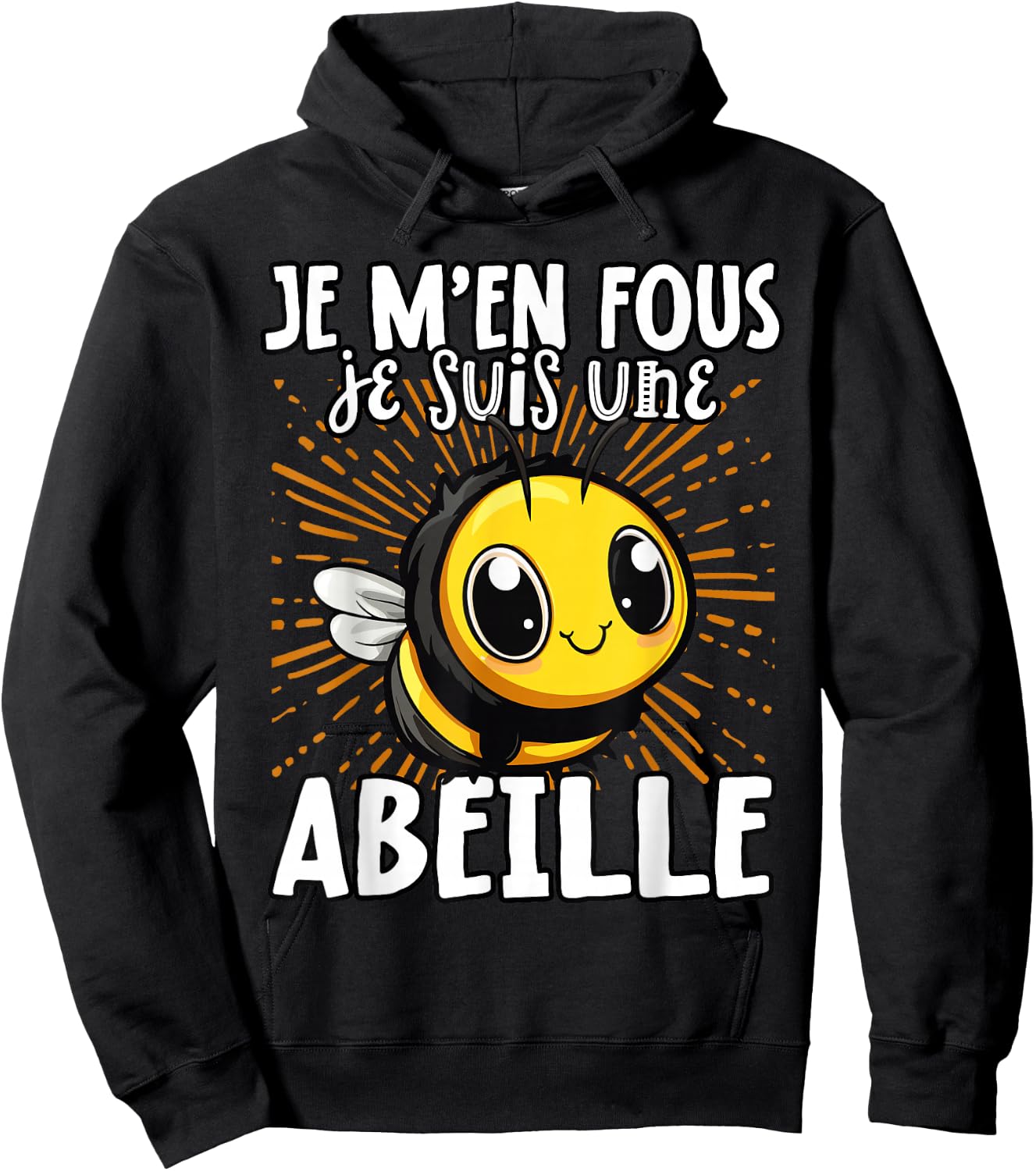 Je M'en Fous Je Suis Une Bee - Sweet Bee , Black, S Hoodie - Hoodie | Black