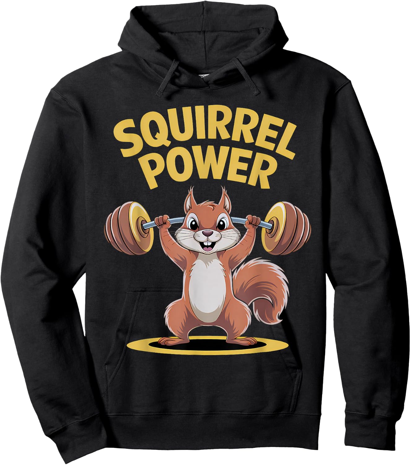 Squirrel Power Funny Strength Gym Weight Lifting Men Hoodie - Hoodie | Black
