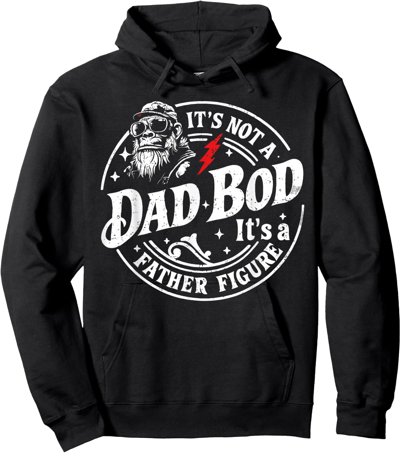 It's Not A Dad BOD It's A Father Figure Monkey Funny Dad Hoodie - Hoodie | Black