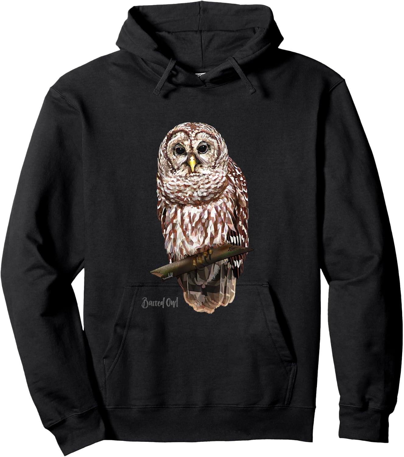 Kids Barred Owl Graphic Birder Shirt Wildlife Bird Watching Hoodie - Hoodie | Black