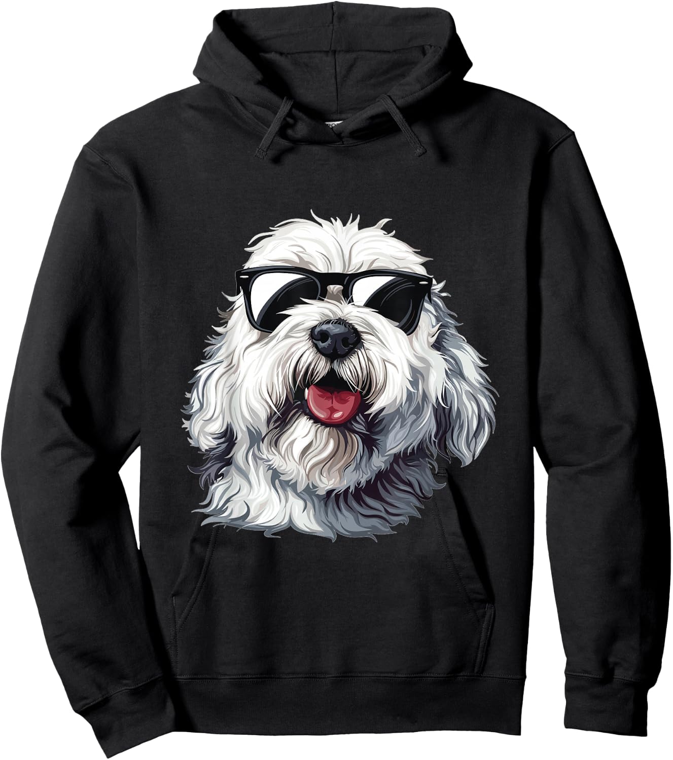 Old English Sheepdog Sunglasses Dog Breed Graphic Women Girls Kids Hoodie - Hoodie | Black