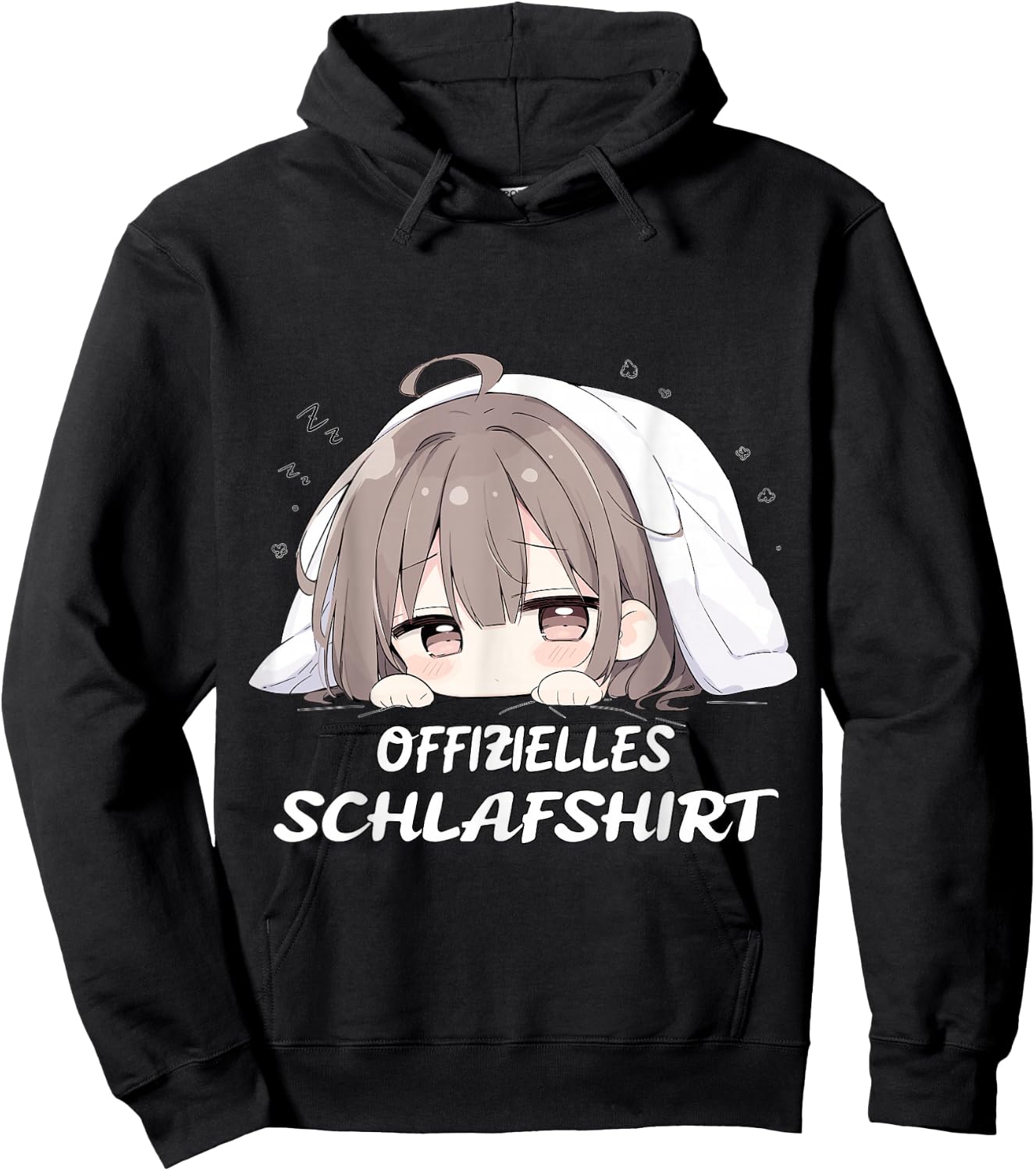 Offizielles Anime Schlafshirt, Kawaii Manga Pyjama Nachthemd Hoodie - Hoodie | Black