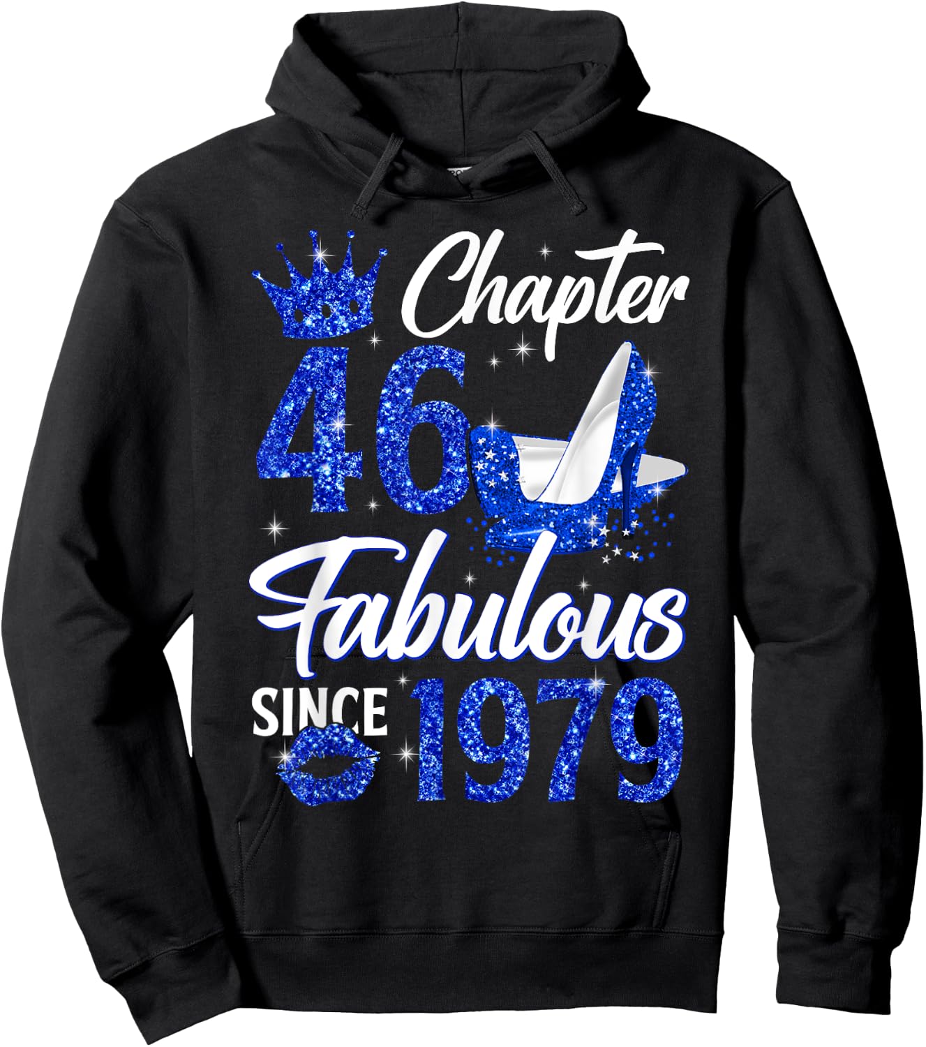 Chapter 46 Fabulous Since 1979 46th Leopard Birthday Queen Hoodie - Hoodie | Black
