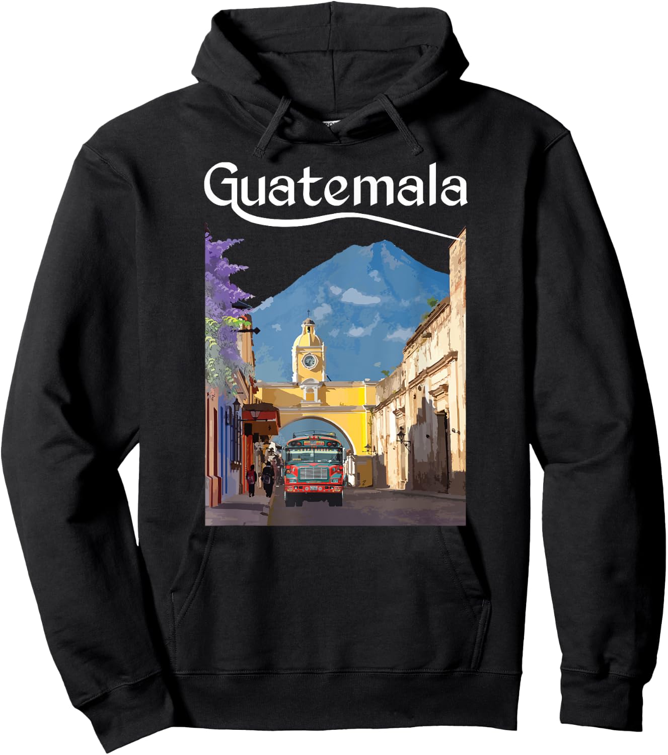 Guatemala Chicken Bus Antigua Chapin Quetzal Guate Tikal 502 Hoodie - Hoodie | Black