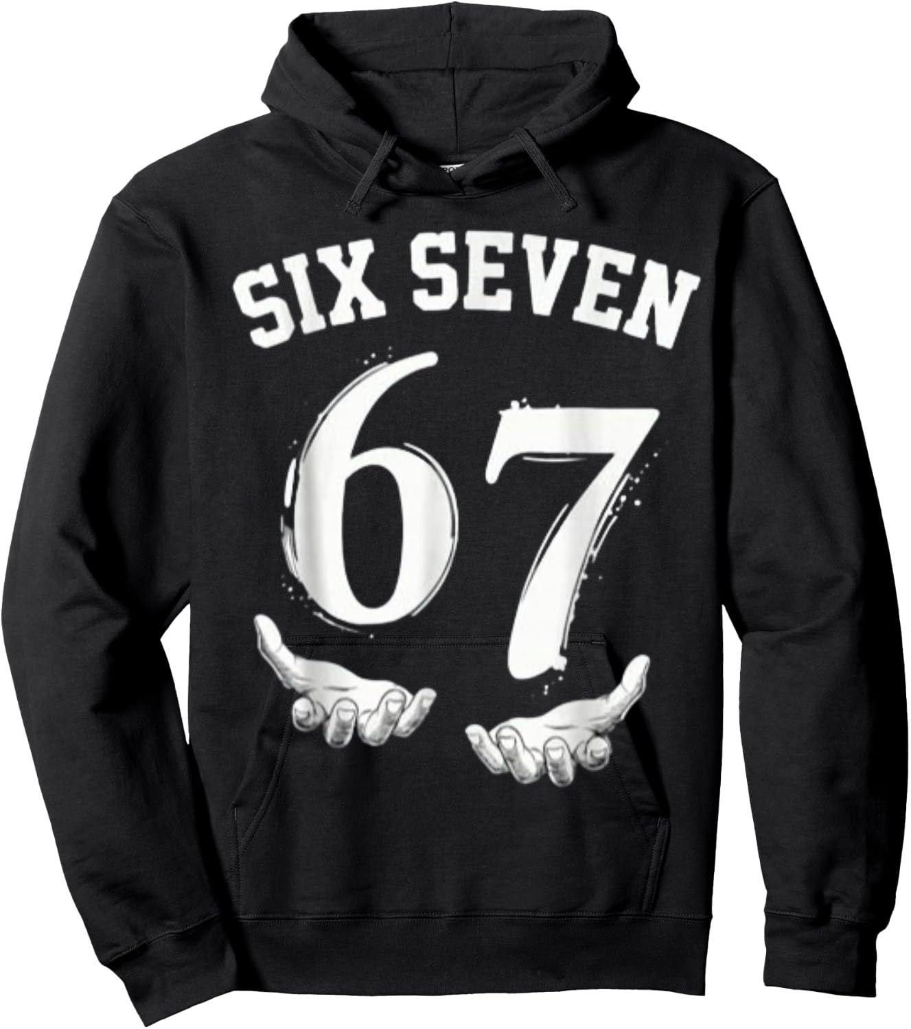 Six Seven 67 Meme Lustiges Zahlen Design Für Kinder Teenager Hoodie - Hoodie | Black