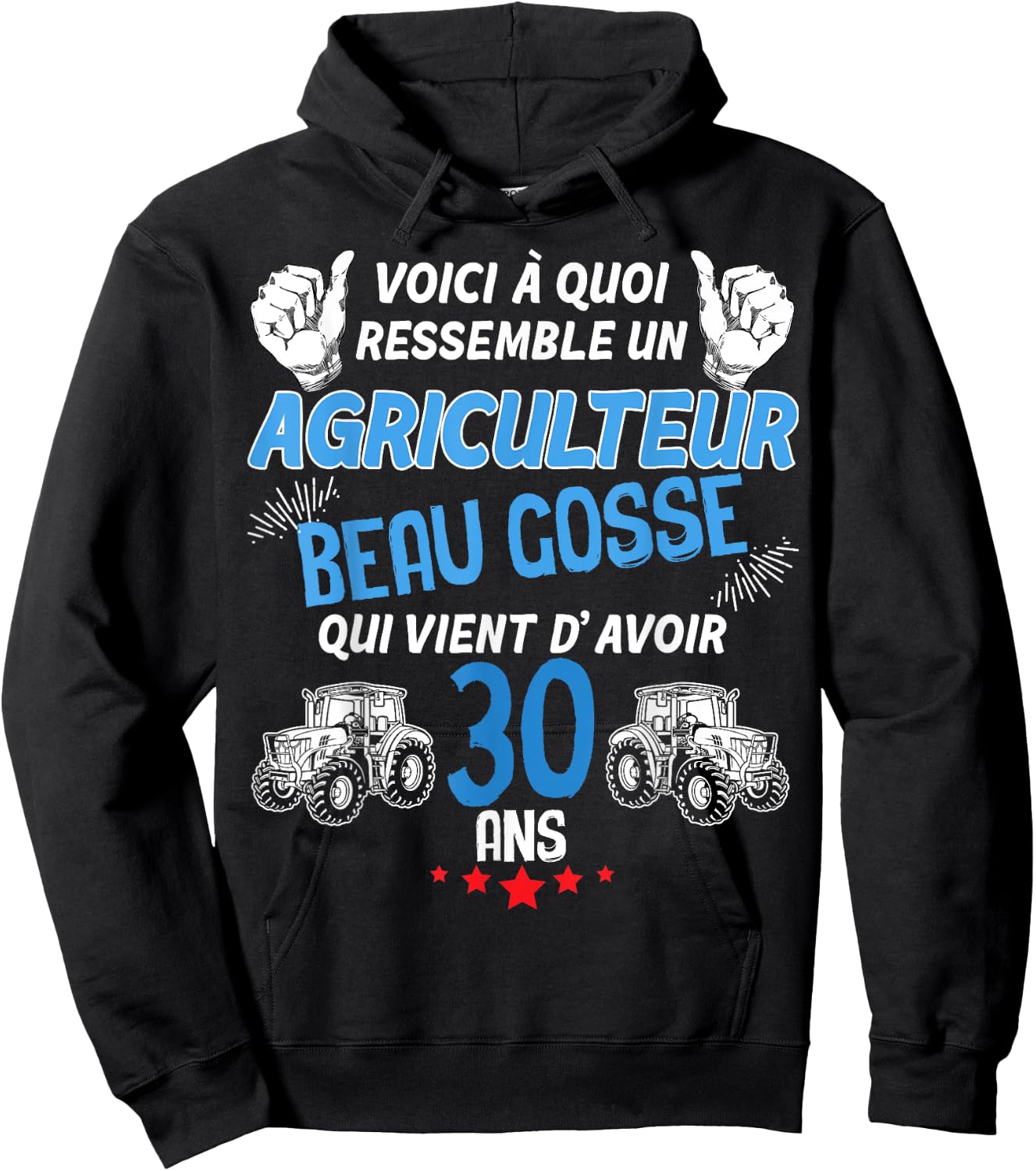 Man 30 Years Birthday My Farmer Beau Gosse , Black, S Hoodie - Hoodie | Black