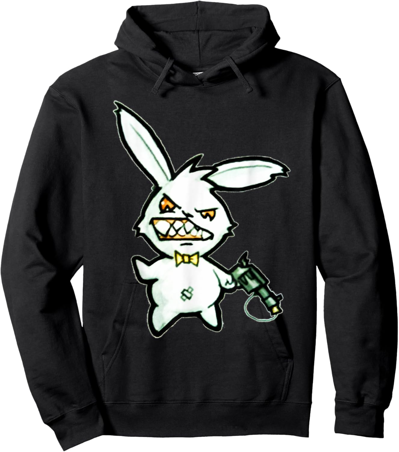 Crazy Loaded Pistol Psycho Bunny Shirt - Cartoon Hoodie - Hoodie | Black