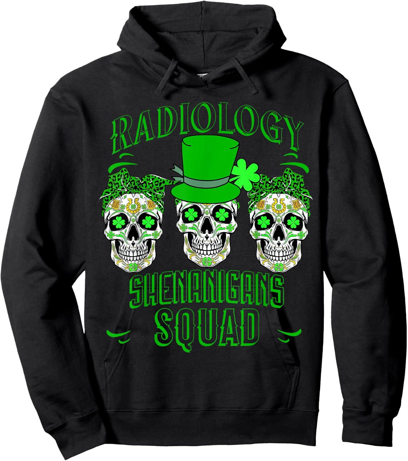 Radiology St Patrick's Day, Shenanigans Squad, Xray Tech Hoodie - Hoodie | Black