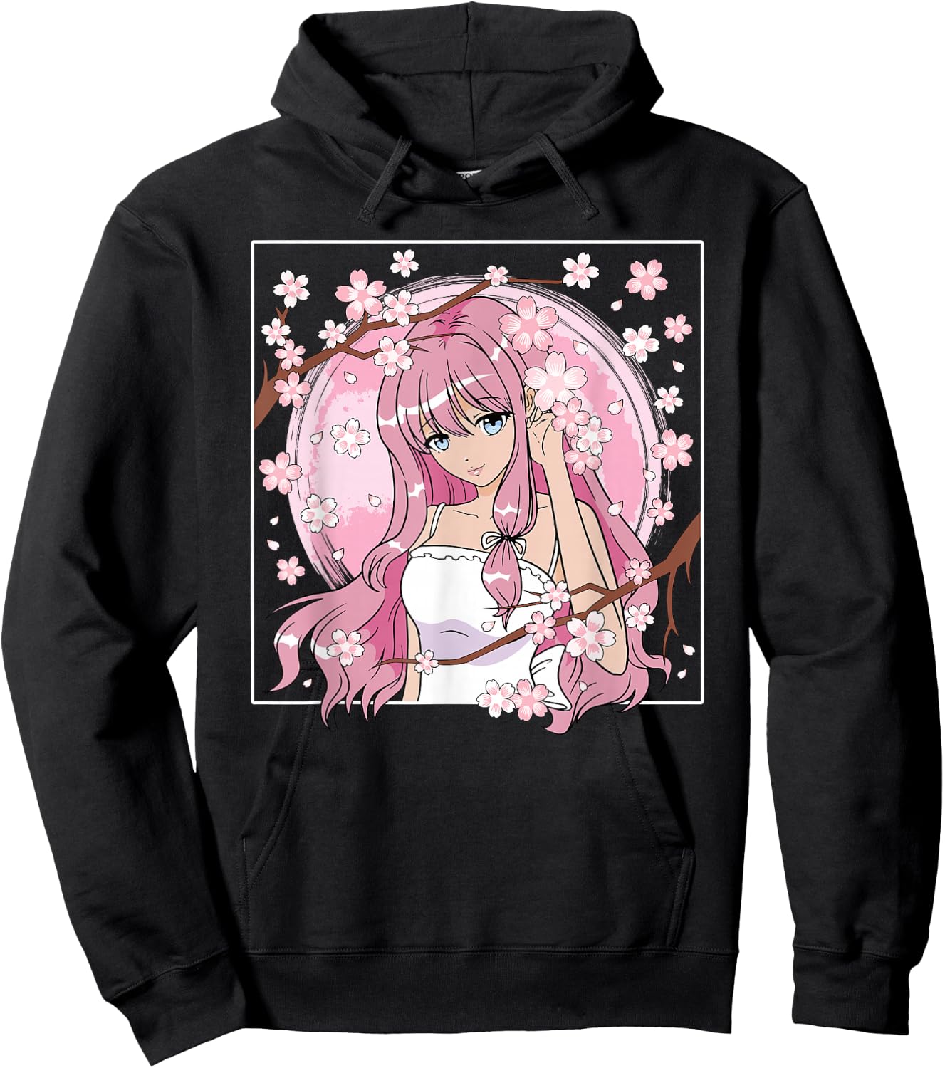 Japanisches Anime Mädchen Otaku Kirschblüte Sakura Damen Hoodie - Hoodie | Black