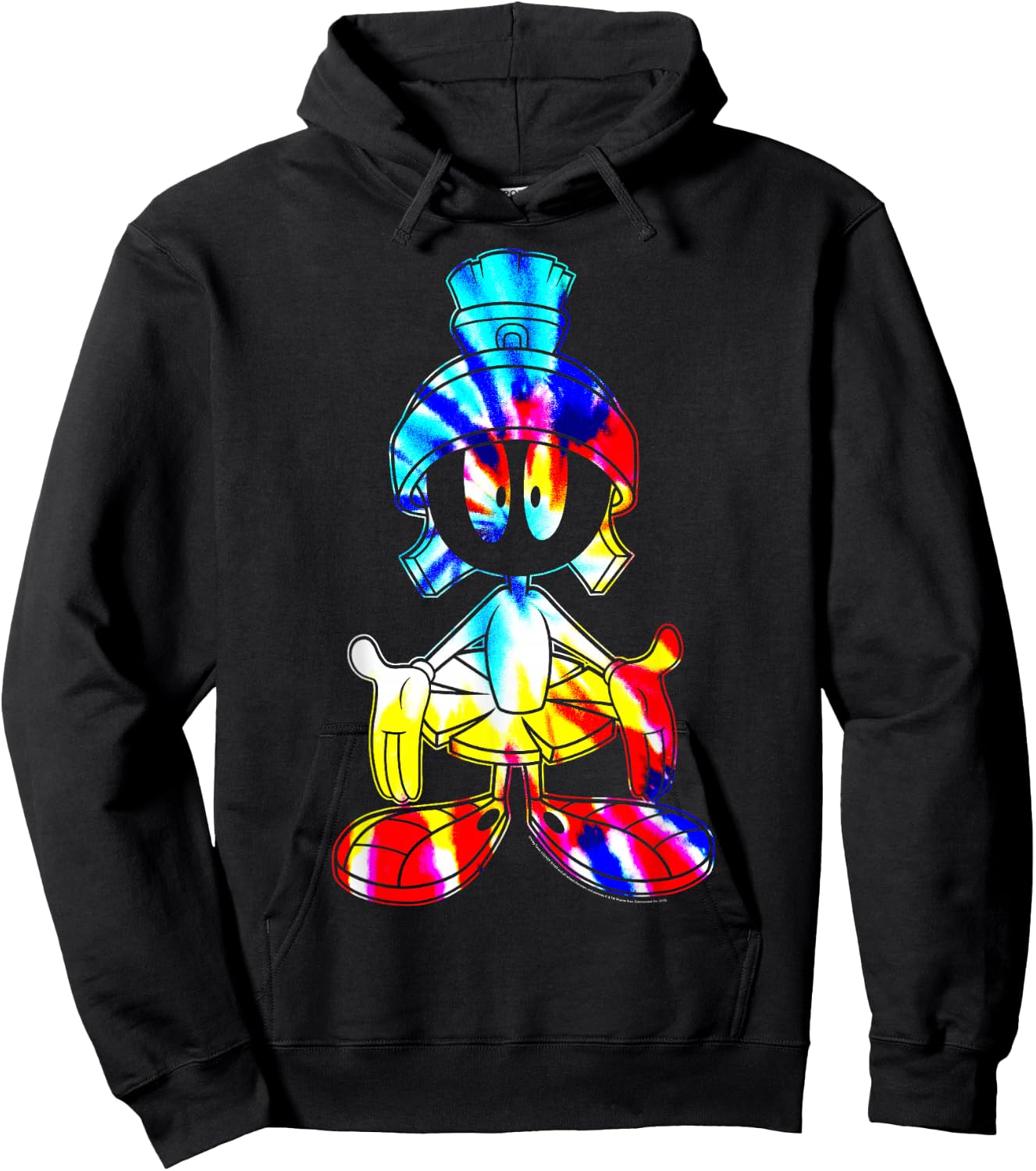 Looney Tunes Marvin The Martian Tie Dye Portrait Small Hoodie - Hoodie | Black
