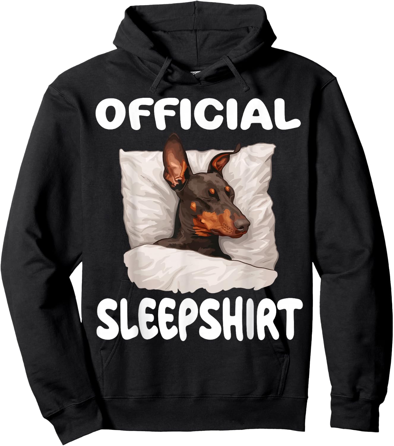 Doberman Pinscher Dog Official Sleepshirt Pajamas Nightgown Hoodie - Hoodie | Black