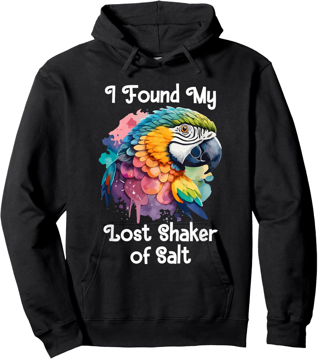 Found My Lost Shaker Salt Fun Parrot Head Art Hoodie - Hoodie | Black