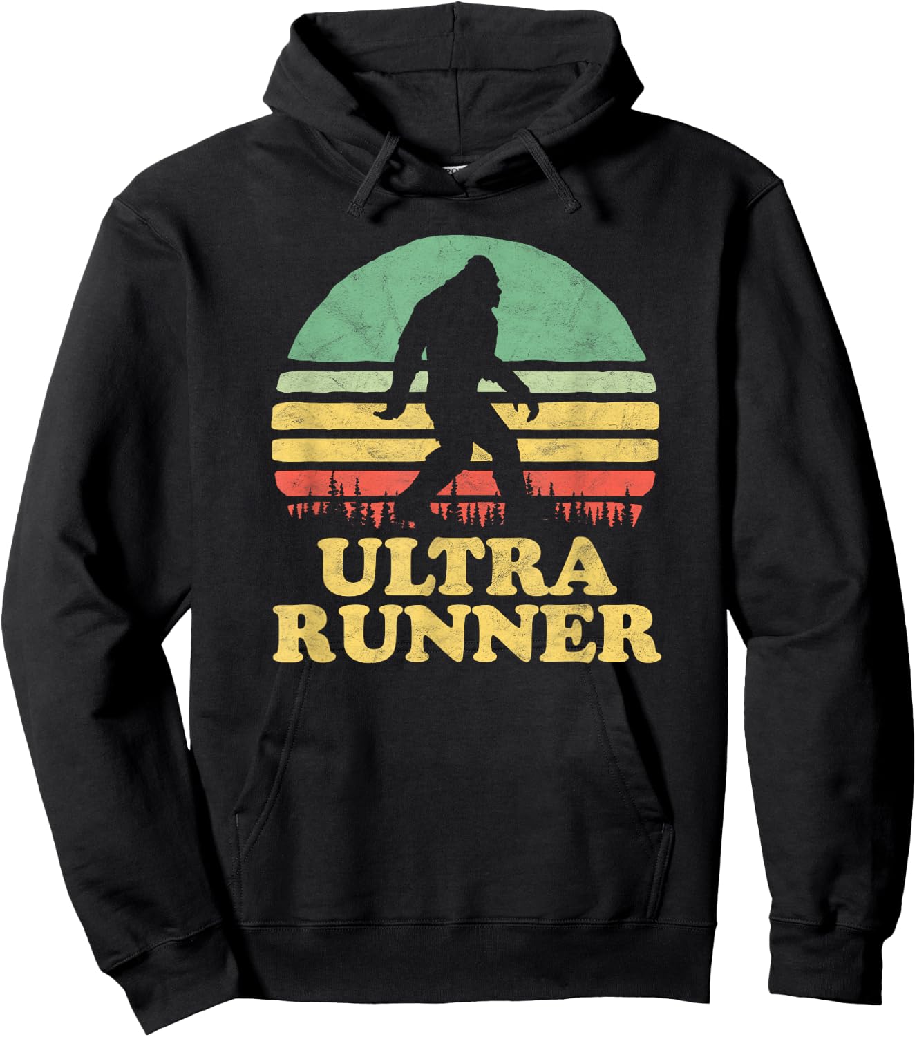 Bigfoot Ultra Runner Vintage Trail Marathon Hoodie - Hoodie | Black