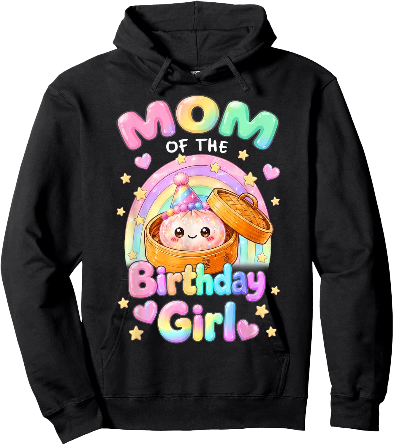 Mom of The Birthday Girl Kawaii Dumpling Squishy Matching Hoodie - Hoodie | Black