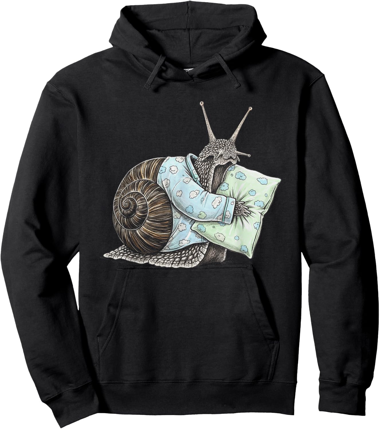 Funny Sleepy Snail Pajama Women Men Kids Boys And Girls Hoodie - Hoodie | Black