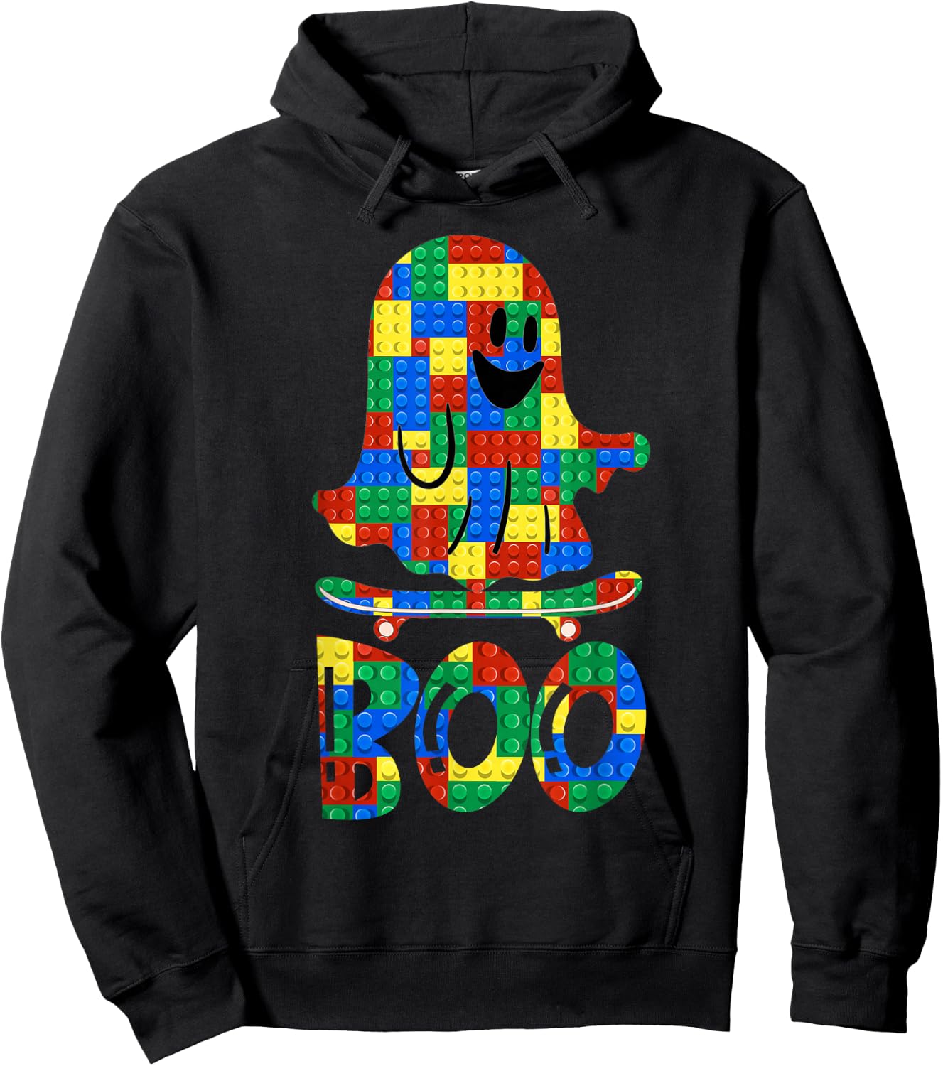 Building Blocks Ghost Boo Master Builder Halloween Costume Hoodie - Hoodie | Black