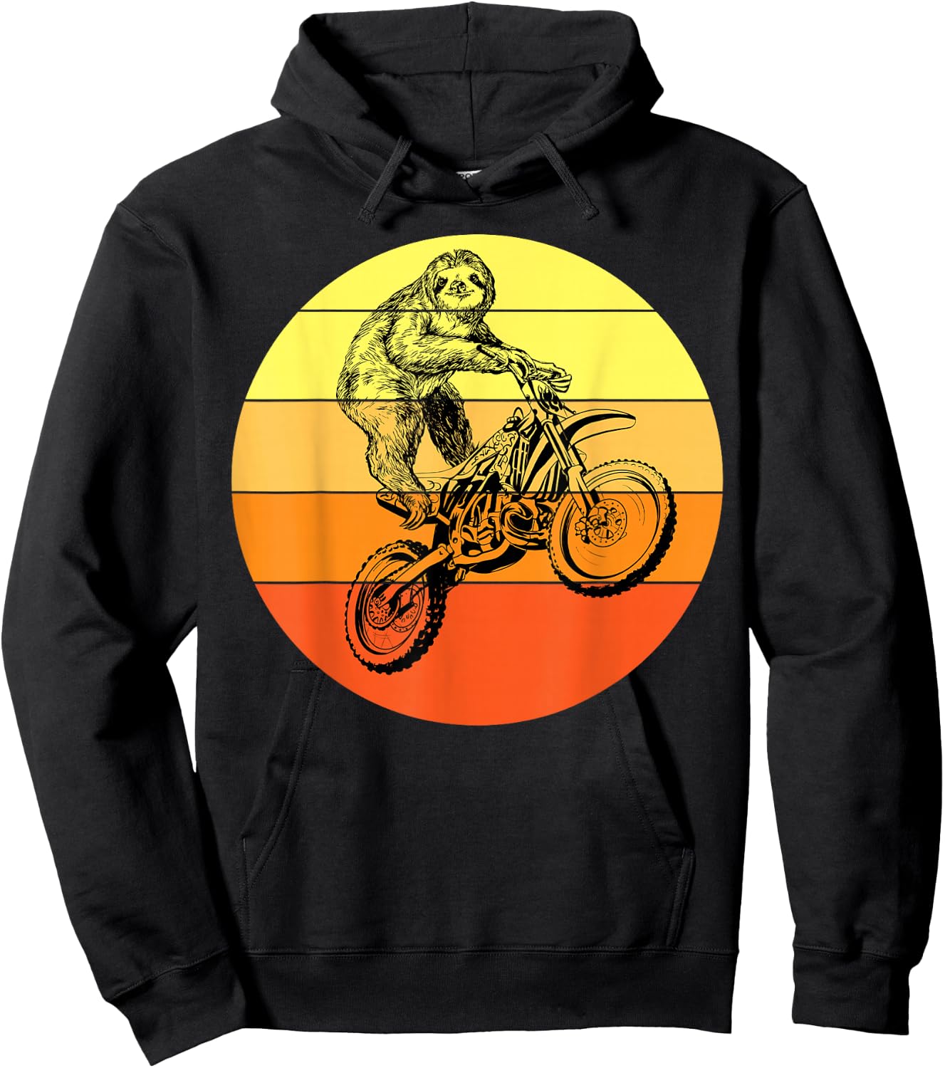 Cool sloth riding Motocross Dirt Bike Enduro Motorcycle Hoodie - Hoodie | Black