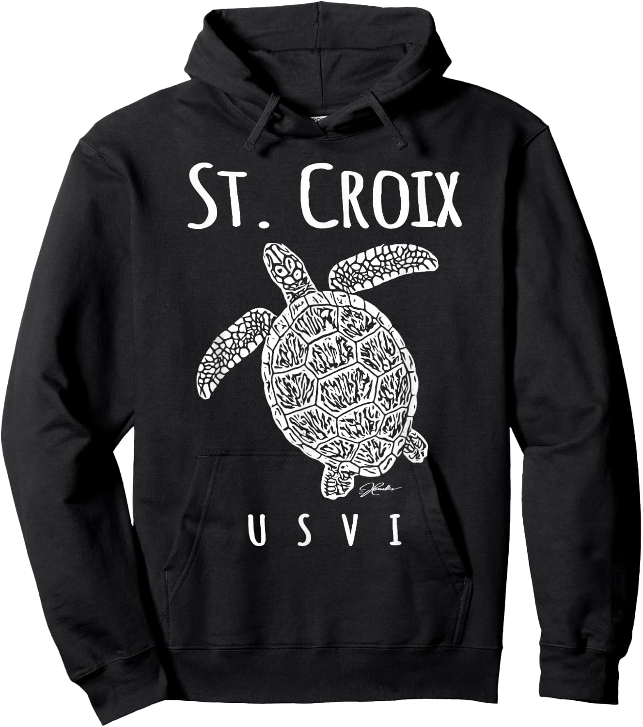 JCombs: St. Croix, USVI, Sea Turtle, Beach Hoodie - Hoodie | Black