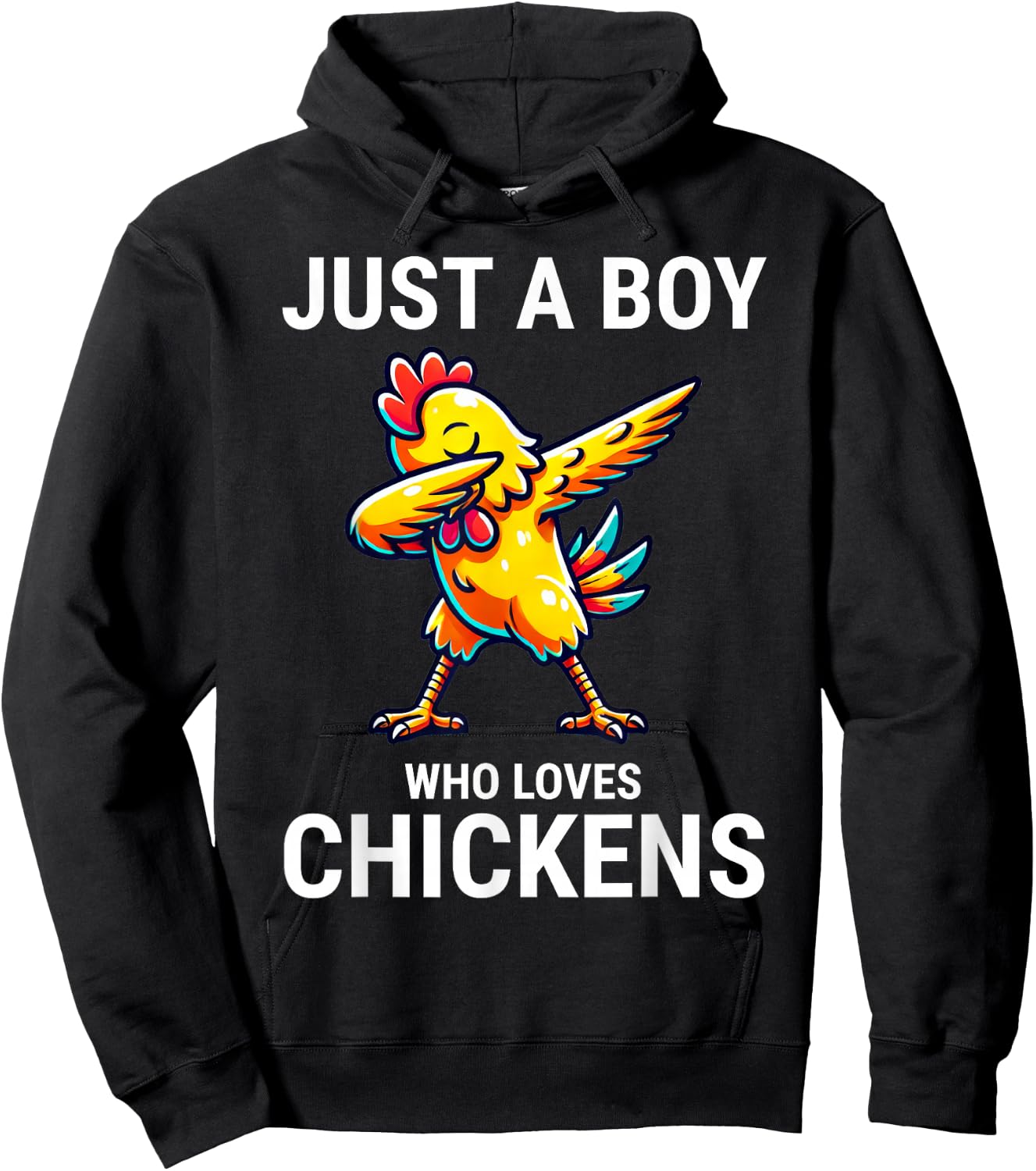 Just A Boy Who Loves Chickens Cute Chicken Dabbing Hoodie - Hoodie | Black