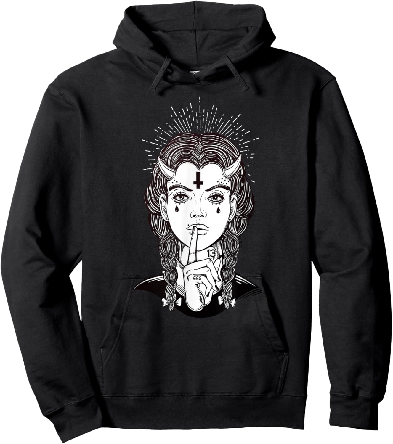 Occult Biker Tattoo - Sexy Gothic Demon Hoodie - Hoodie | Black
