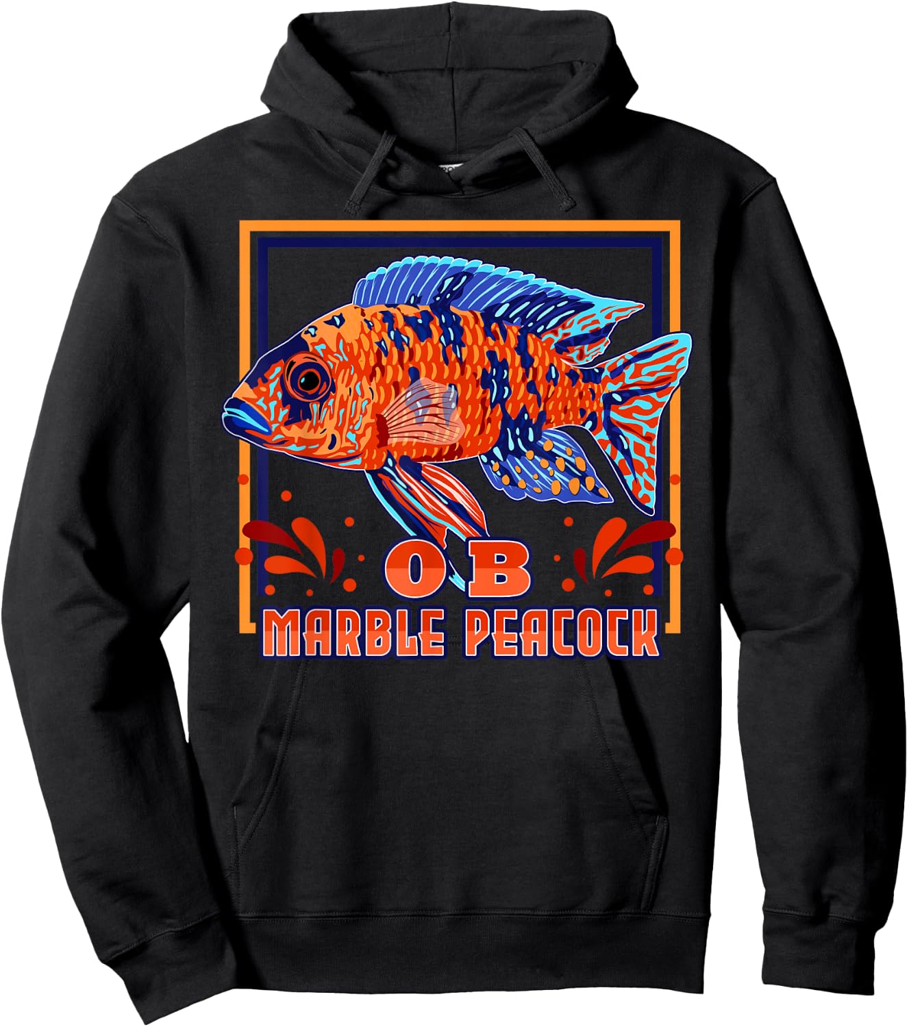 OB Peacock Cichlid Malawi Cichlid Aquarium Fish Hoodie - Hoodie | Black