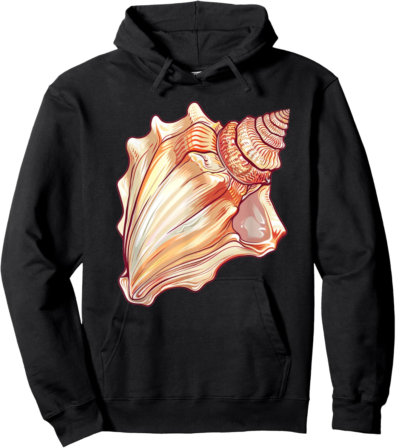 Conch Shell Retro Hoodie - Hoodie | Black