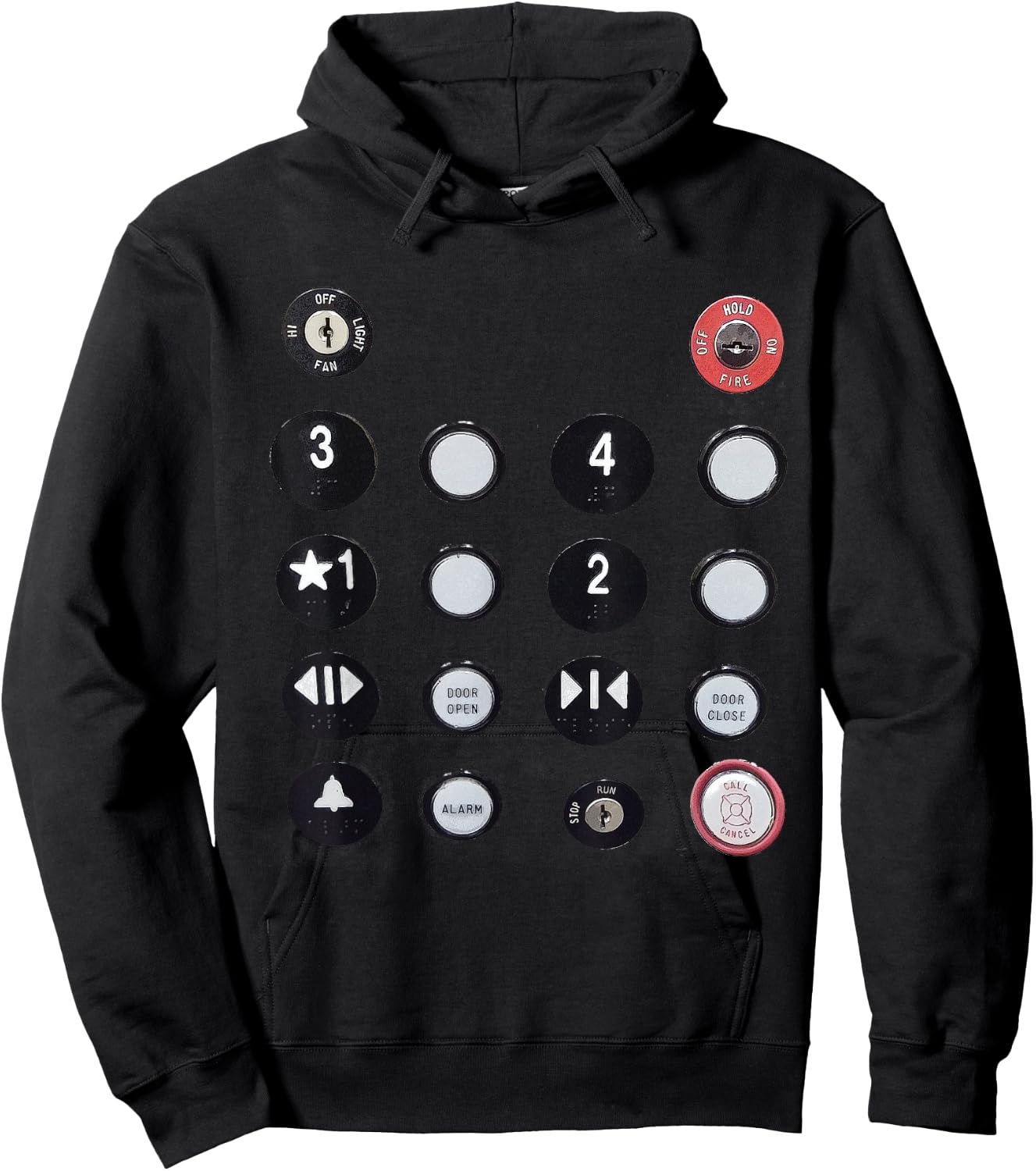 Funny - Elevator Button Hoodie - Hoodie | Black