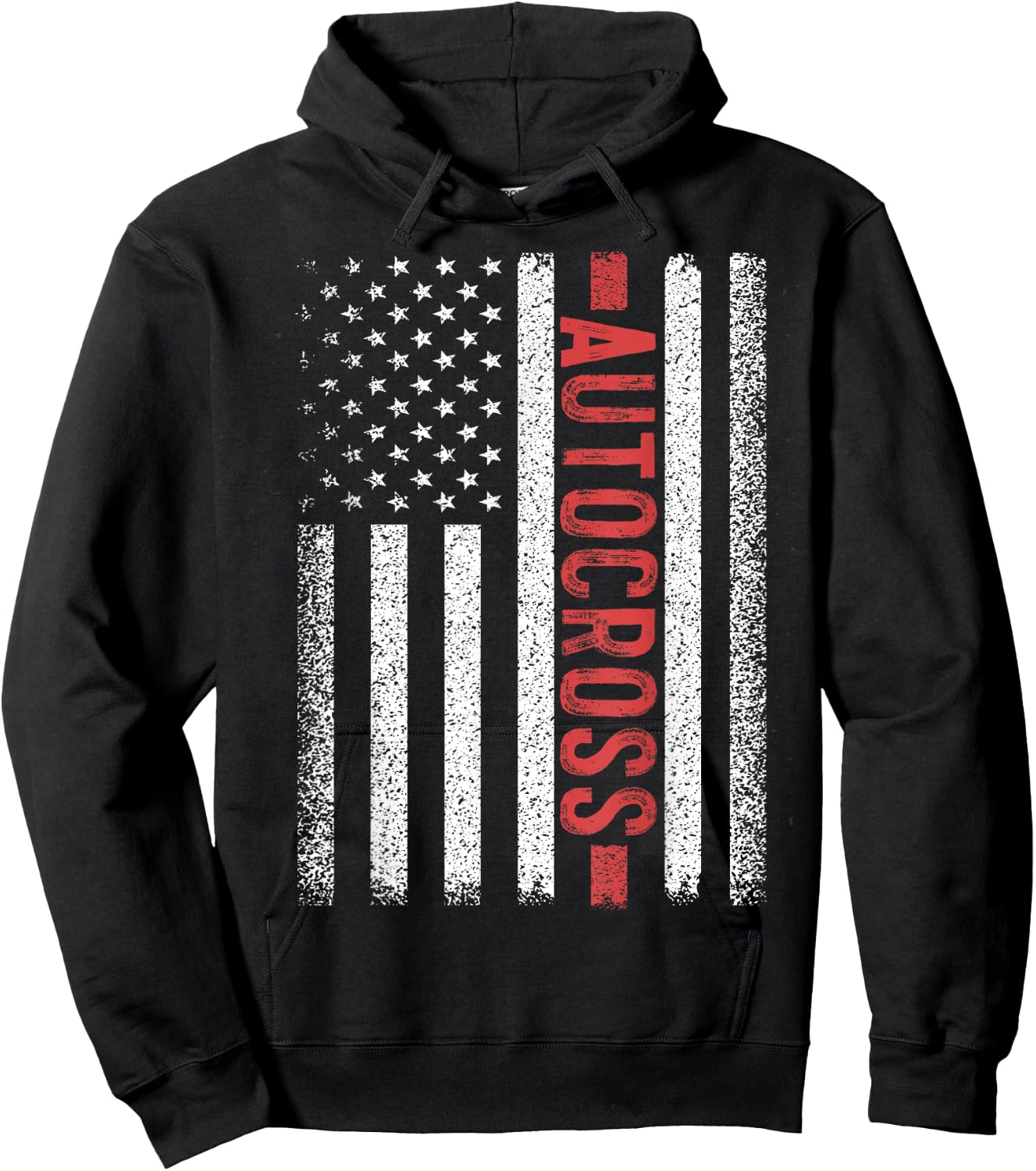 Autocross American Flag 4th of July Solo Auto-x Hoodie - Hoodie | Black