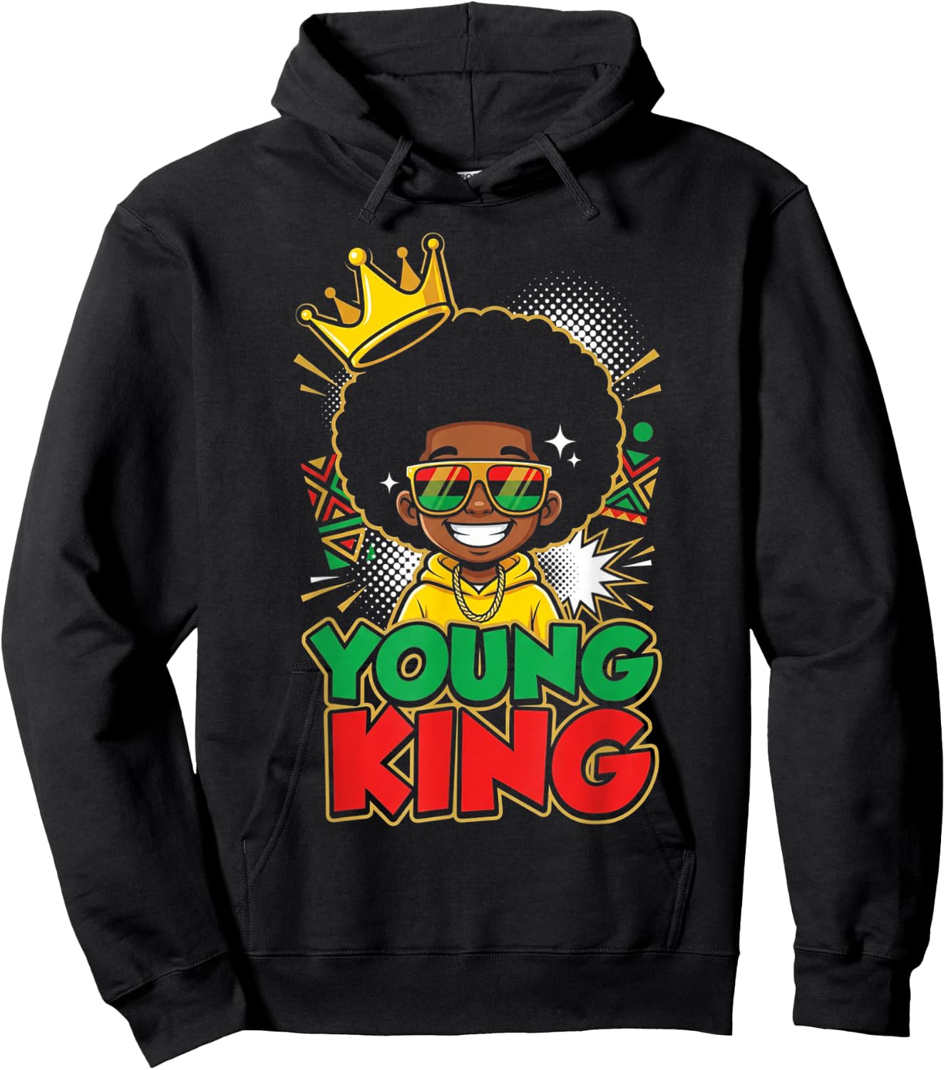 Black Young King Black History Month Juneteenth Kids Boys Hoodie - Hoodie | Black