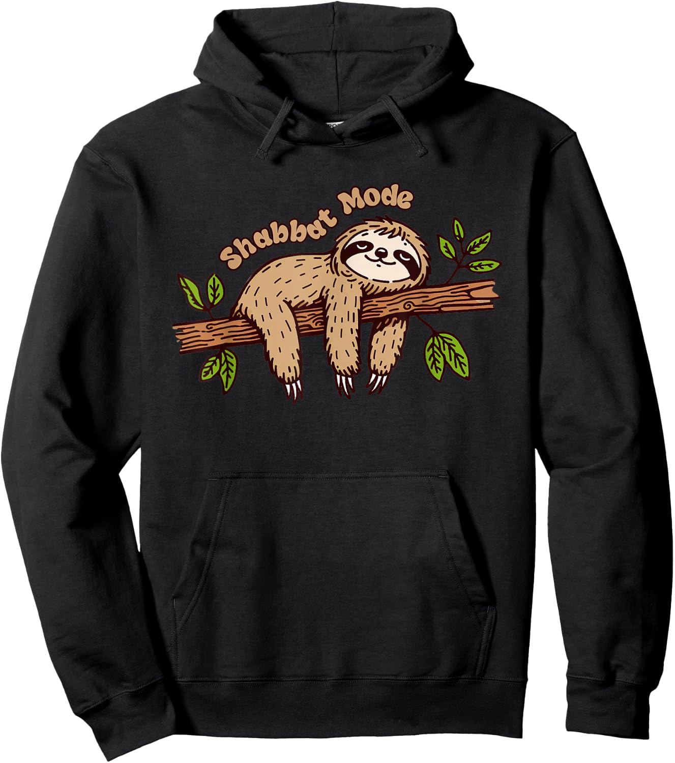 Shabbat Shalom Shabbat Mode Sleepy Sloth Jewish Sabbath Hoodie - Hoodie | Black