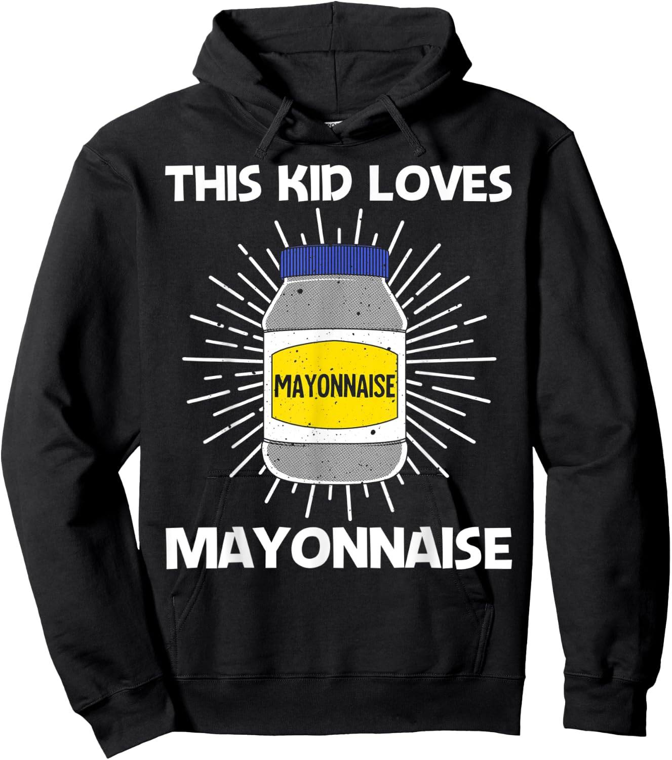 Cool Mayonnaise Art For Kids Boys Mayo Mayonnaise Condiment Hoodie - Hoodie | Black