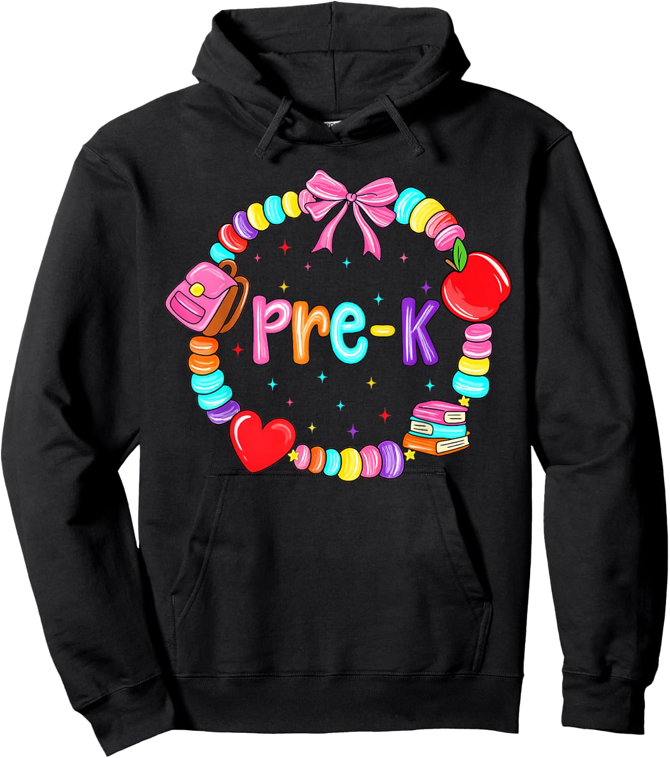 Pre K for Girls Preschool Teacher Back to School Kids Hoodie - Hoodie | Black