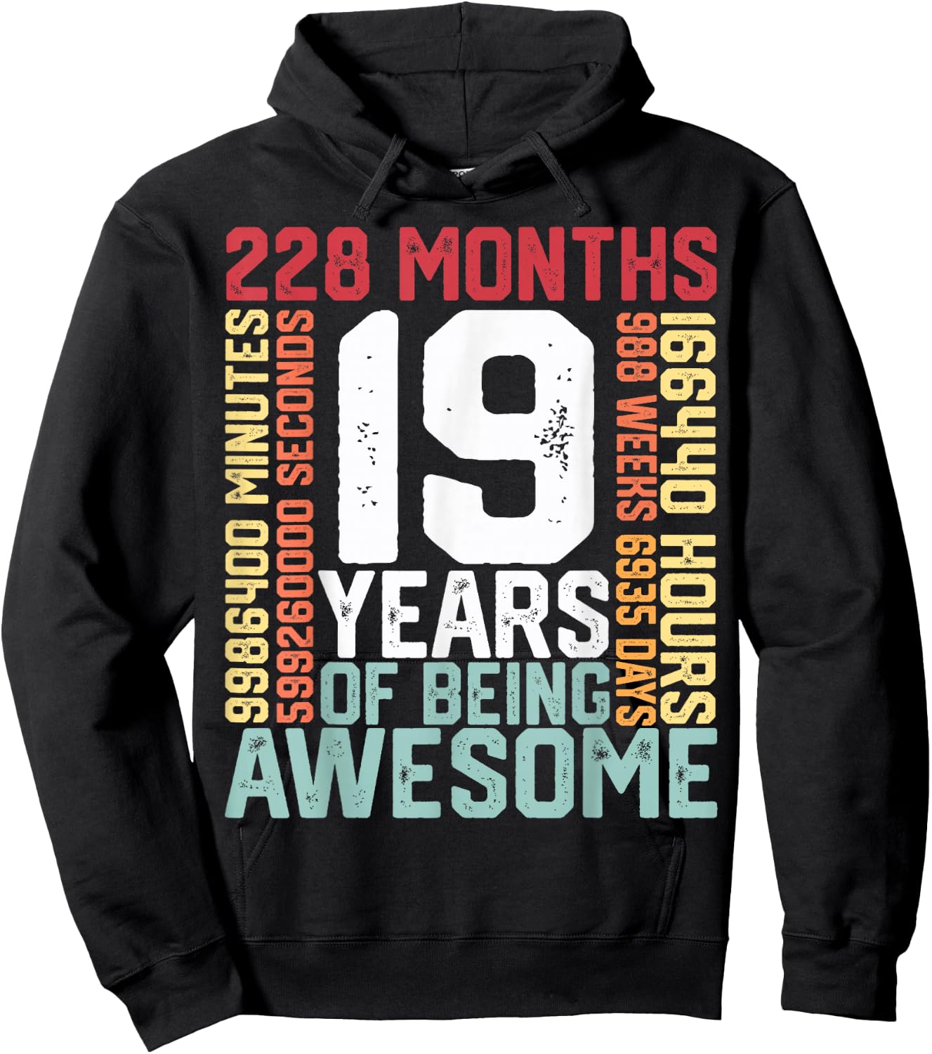 19 years of being Awesome Months weeks days special birthday Hoodie - Hoodie | Black