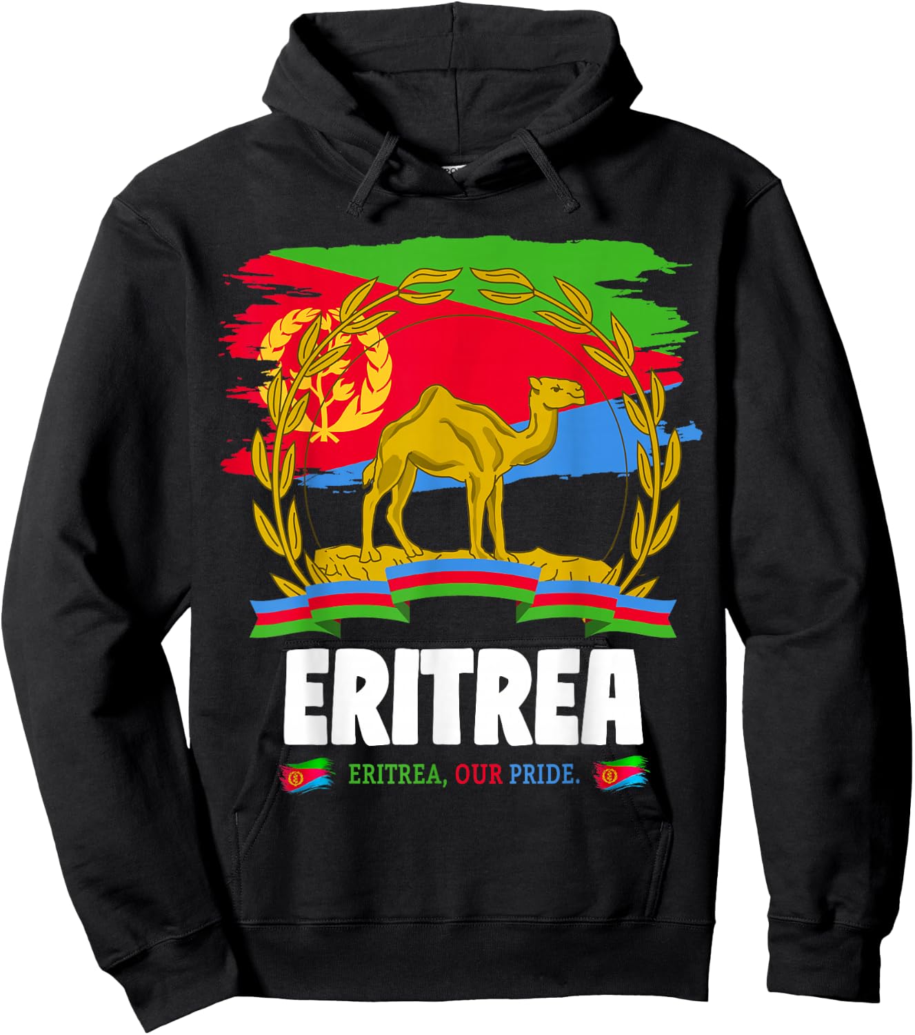 Eritrean Flag Outfit Ideas & Camel Eritrea Flag Hoodie - Hoodie | Black
