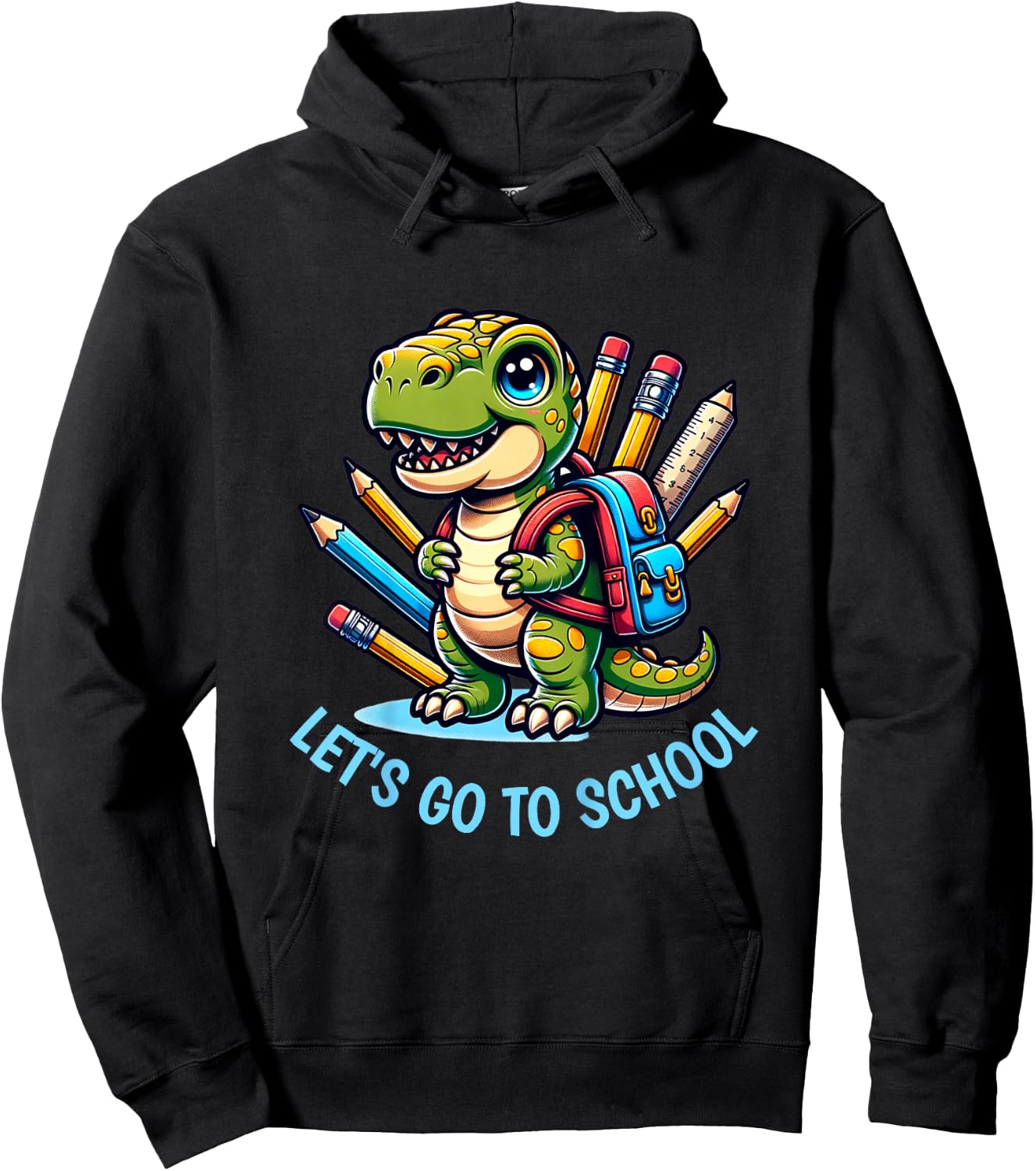 Kids School - Off to School Dinosaur Hoodie - Hoodie | Black