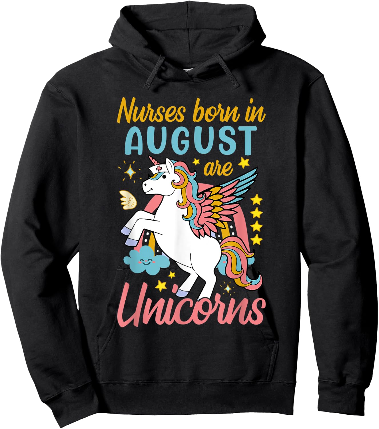 Nurse Born In August Hoodie - Hoodie | Black