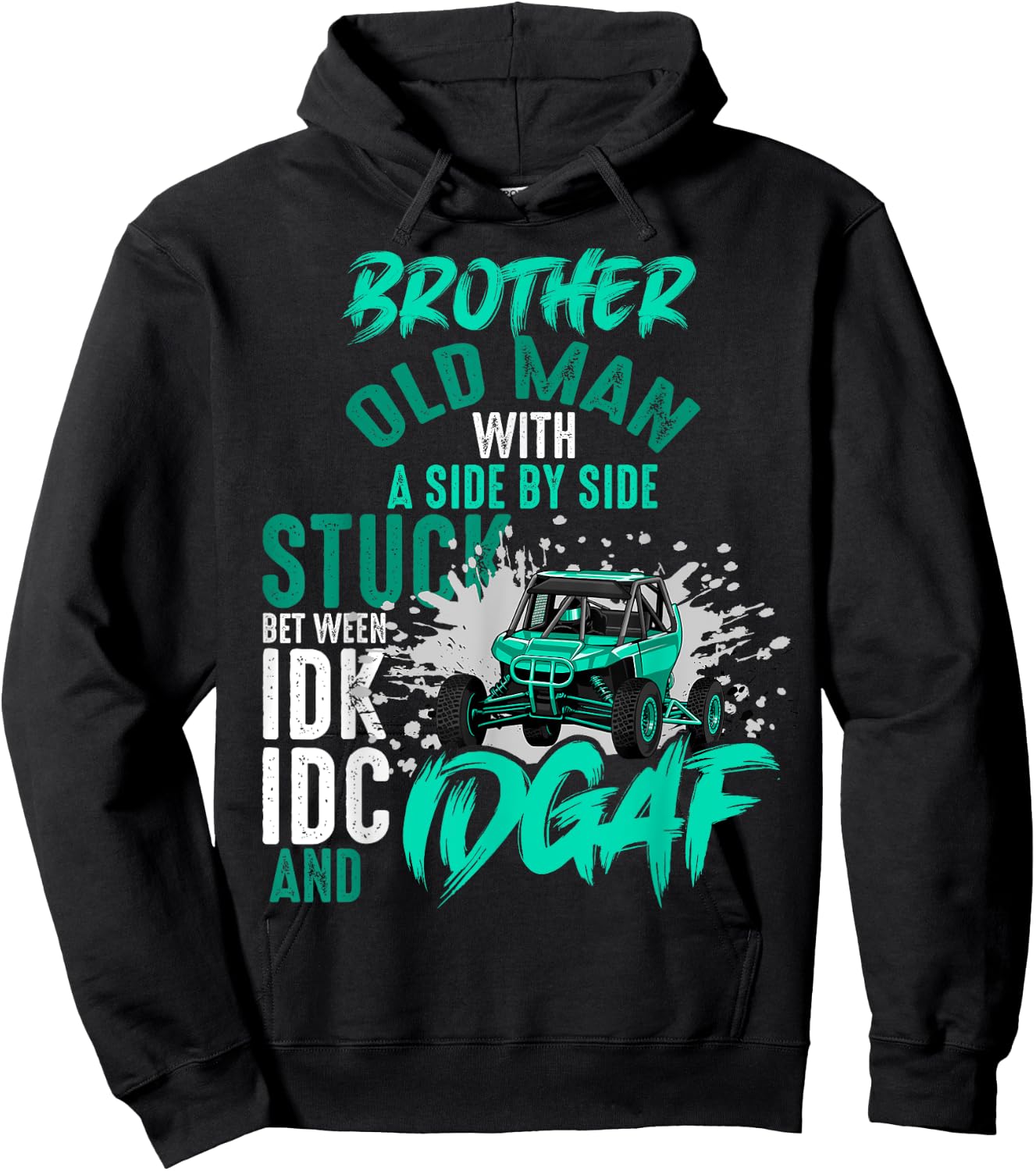 Funny UTV Brother Old Man With Side By Side Adventure Trip Hoodie - Hoodie | Black