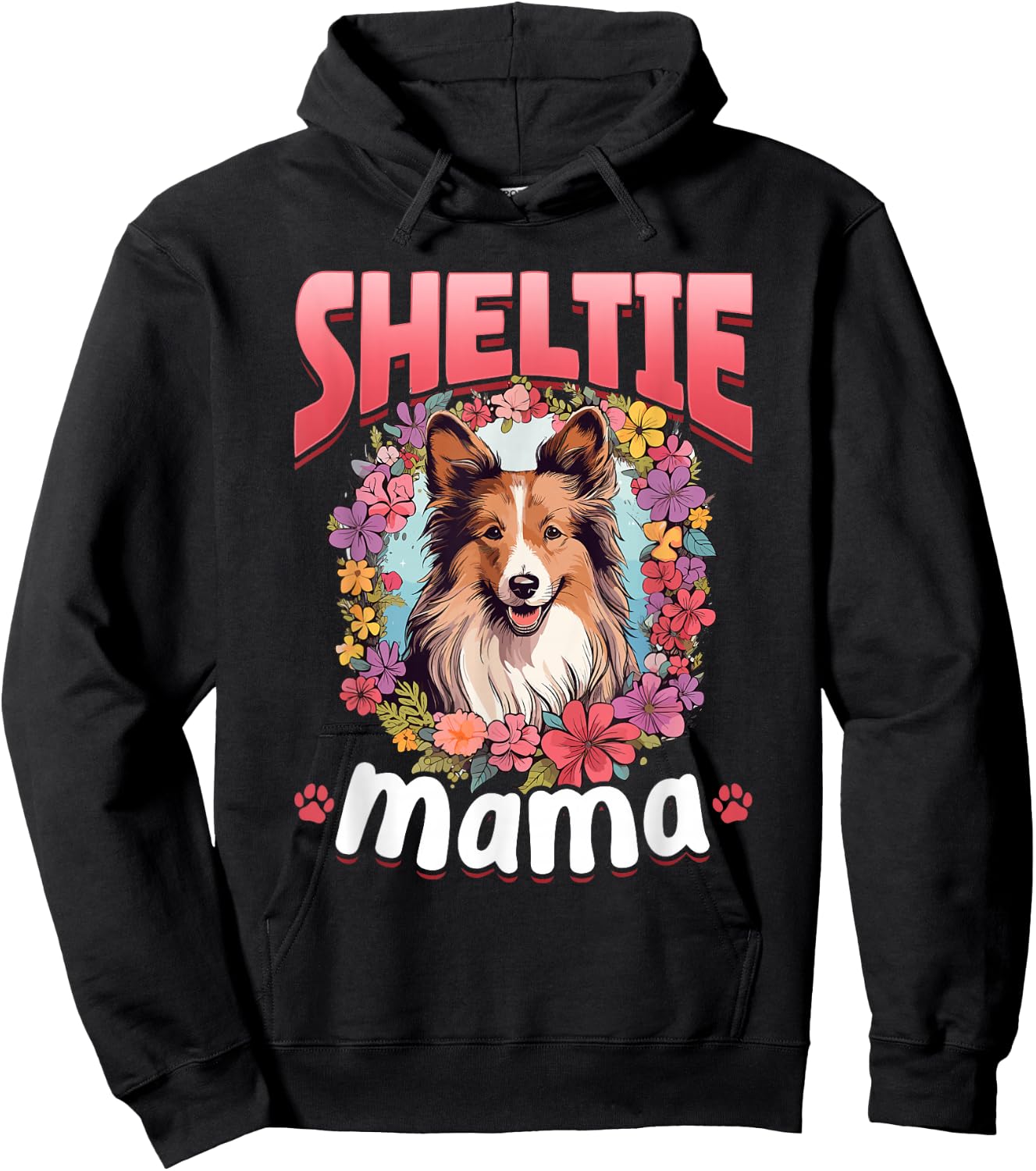 Shetland Sheepdog Dog Sheltie - Sheltie Mama Hoodie - Hoodie | Black