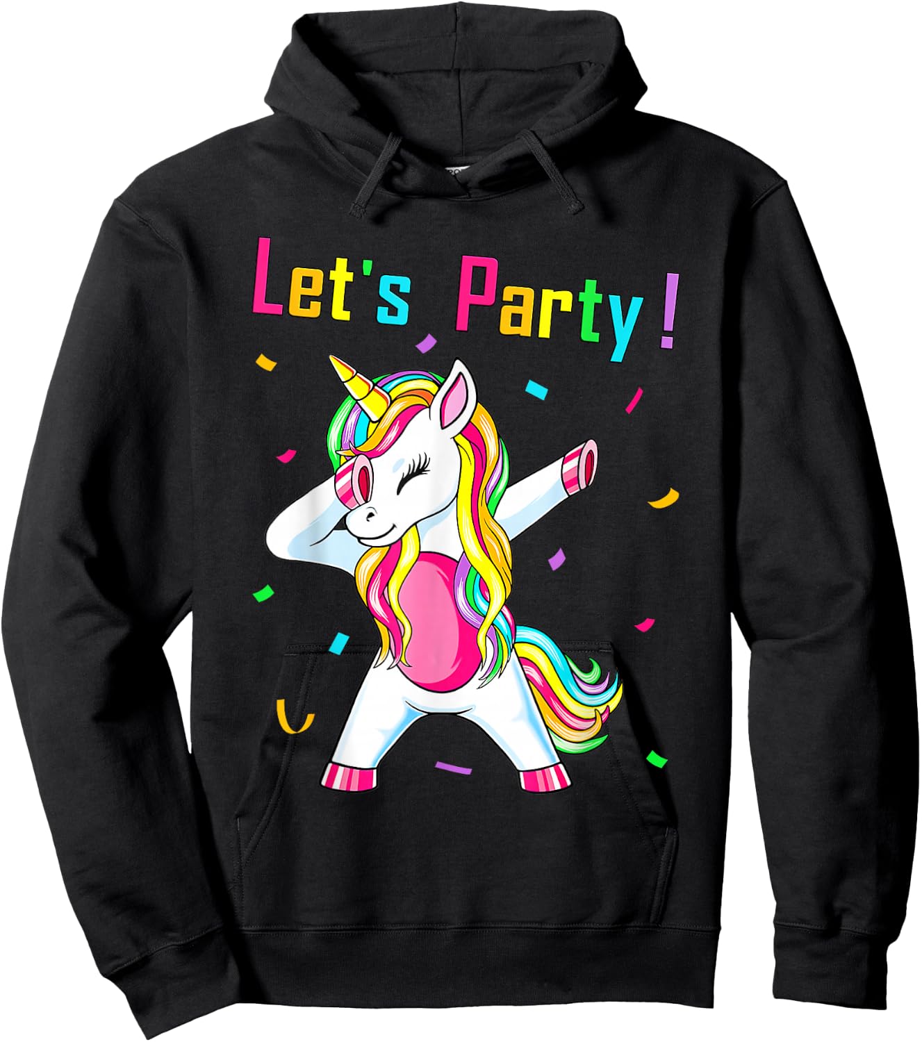 Unicorn Lets Party Outfit Women's Girls Dancing Unicorn , black Hoodie - Hoodie | Black