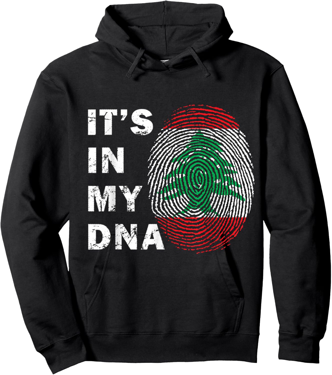 Lebanon in My DNA Proud Lebanon Flag Lebanese Men Women Kids Hoodie - Hoodie | Black