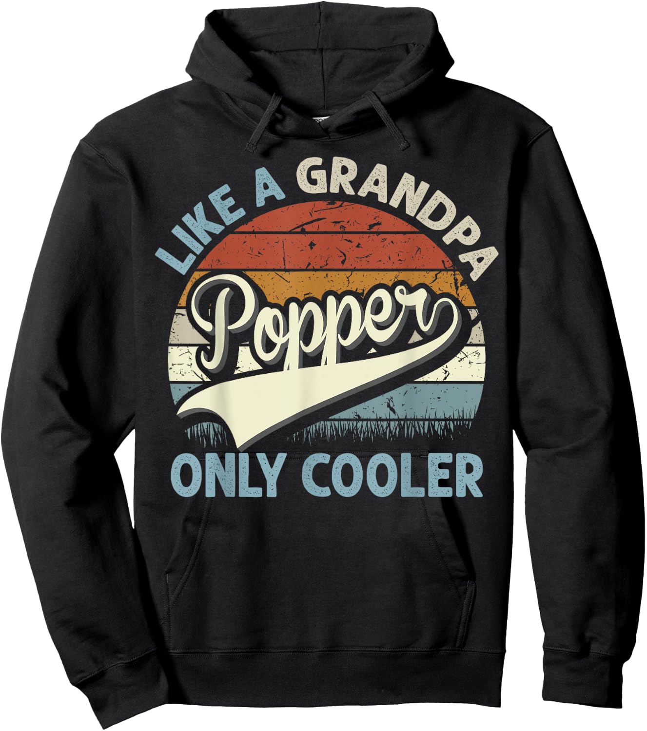 Popper Like A Grandpa Only Cooler Fathers Day Retro Hoodie - Hoodie | Black