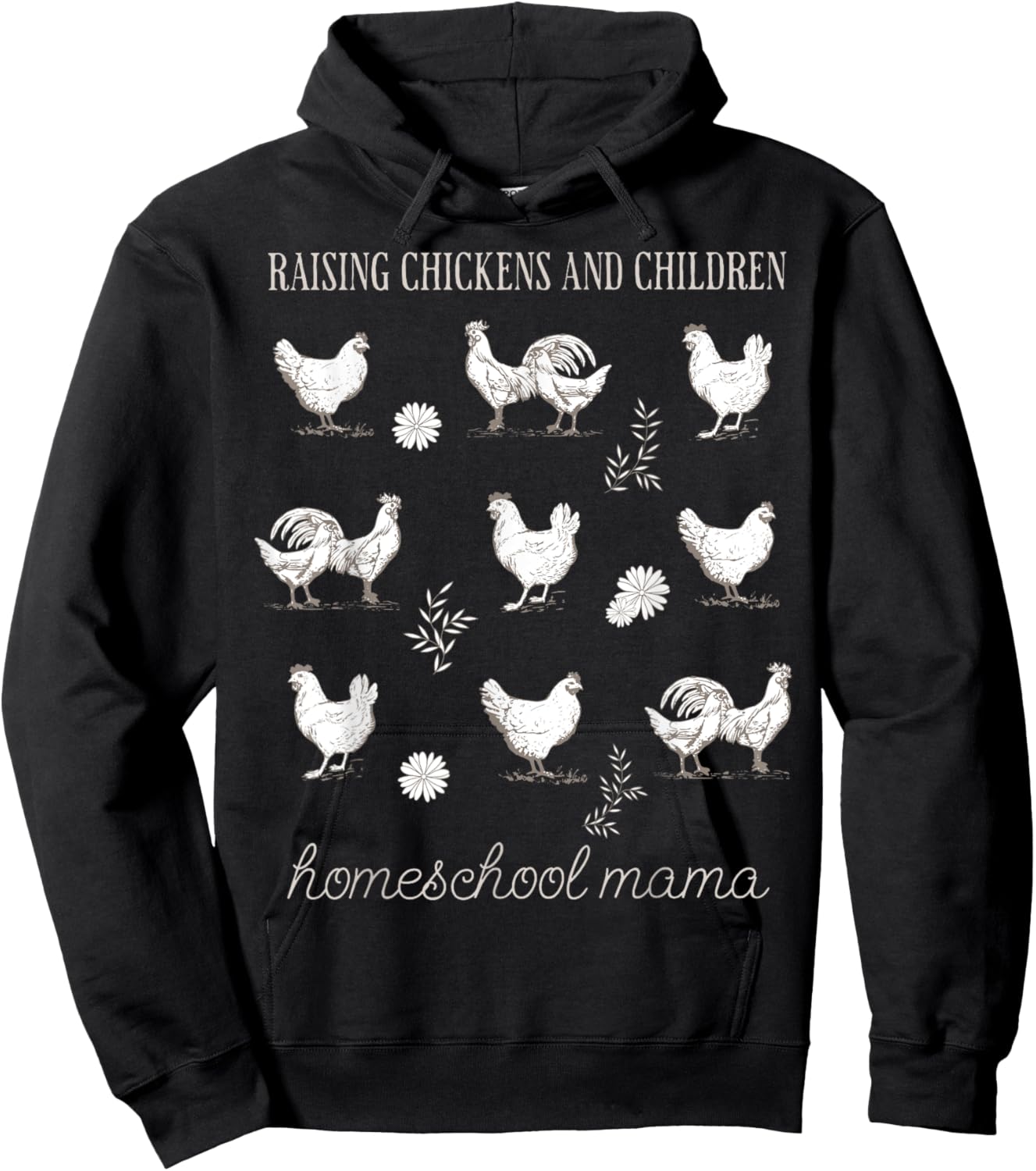 Boho Homeschool Chicken Homestead Mama Chicken Mama Farm Hoodie - Hoodie | Black