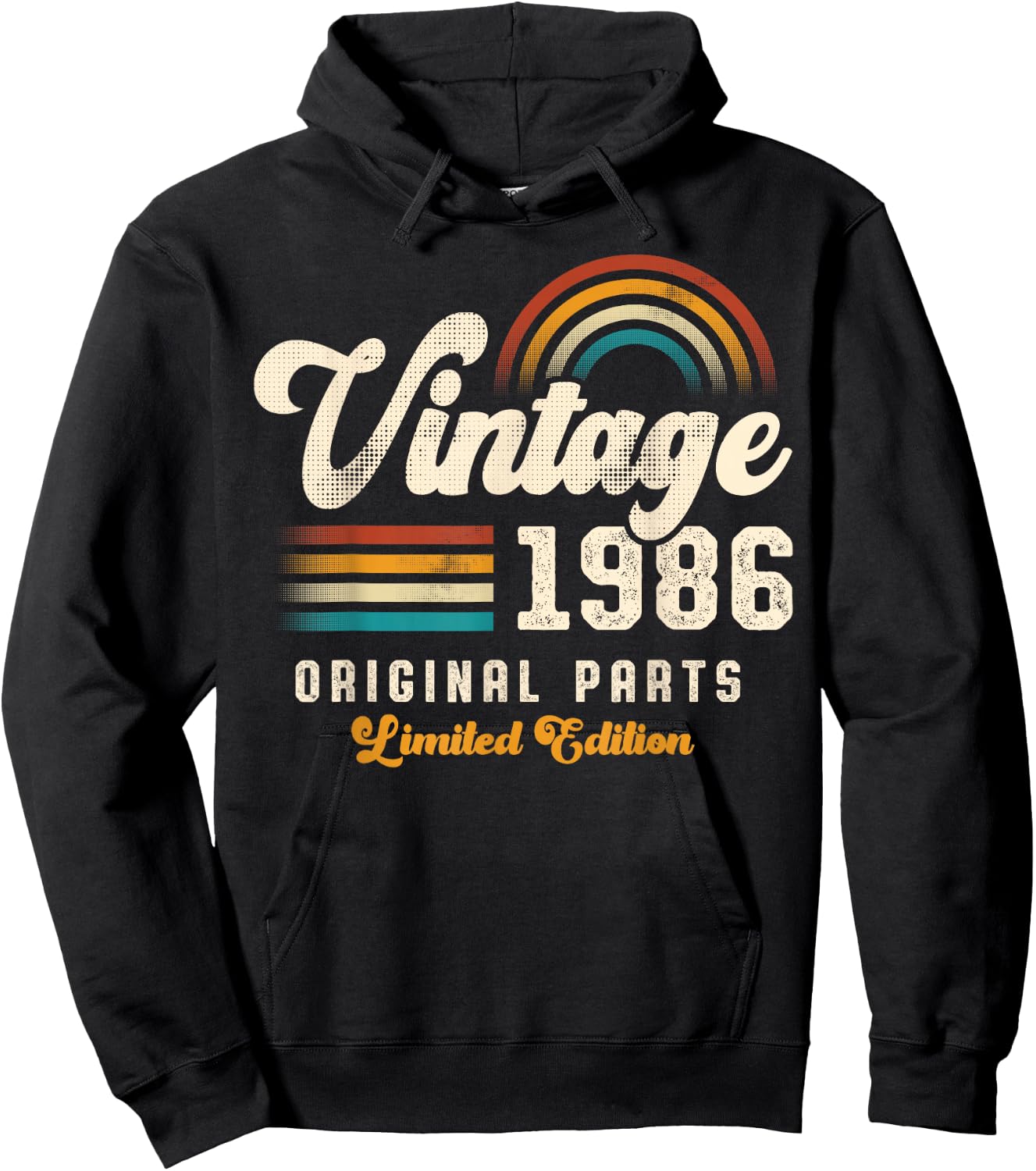 Vintage 1986 Original Parts 39th Anniversary Retro Hoodie - Hoodie | Black