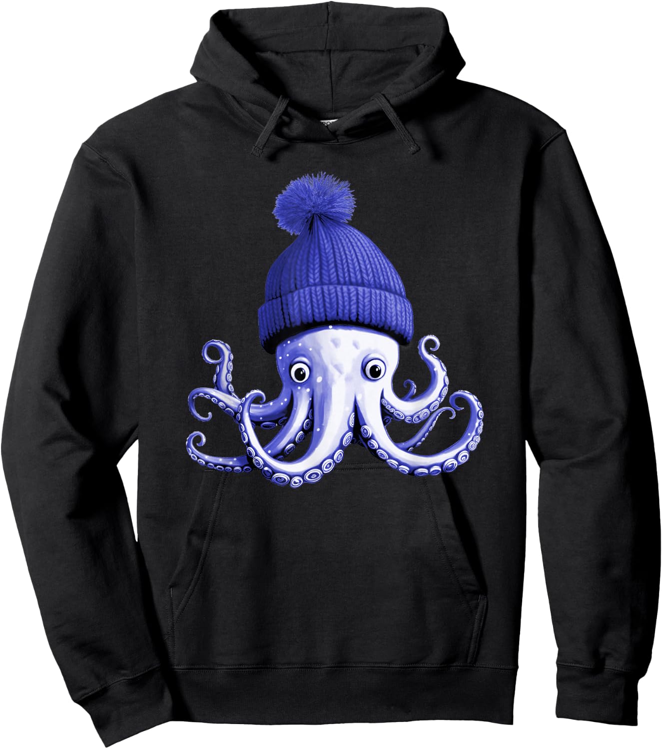 Cephalopod Octopus Lover Chilling Purple Cap Novelty Apparel Hoodie - Hoodie | Black