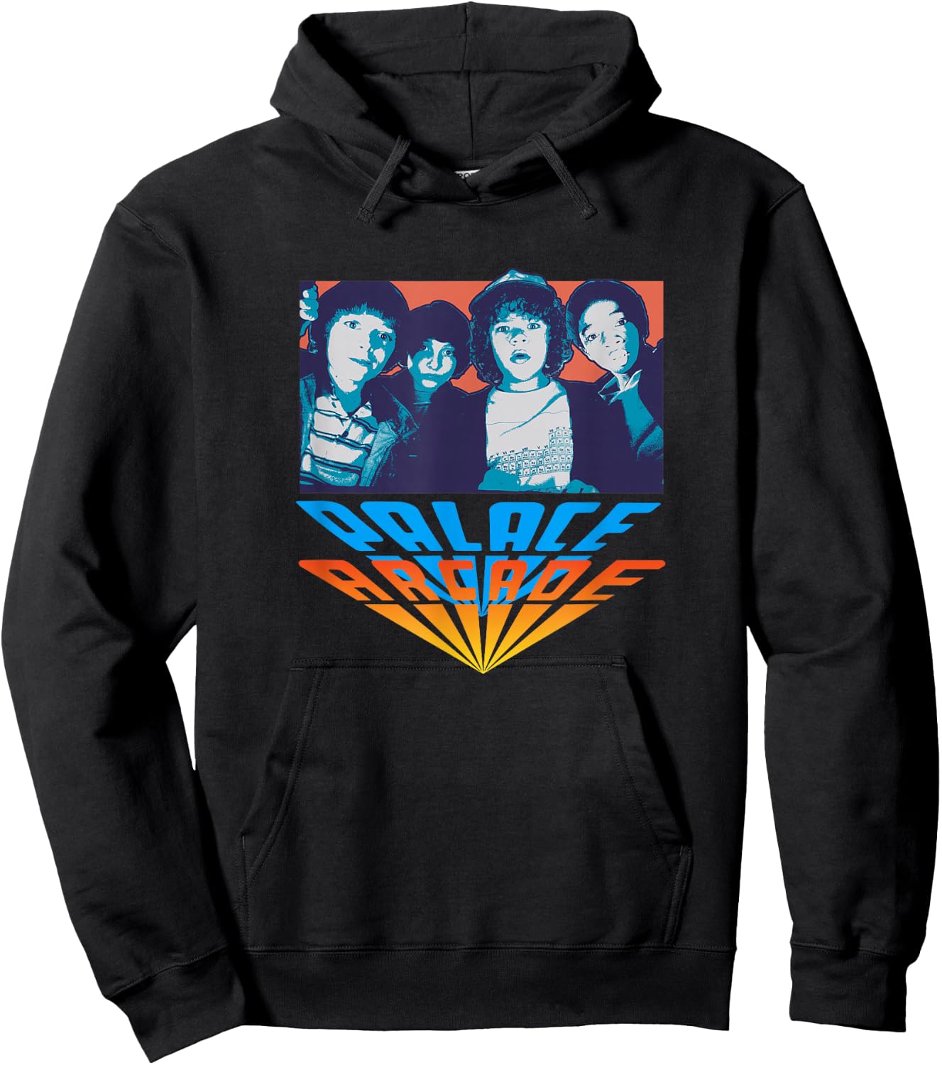 Stranger Things Vintage Retro Palace Arcade Gradient Group Hoodie - Hoodie | Black