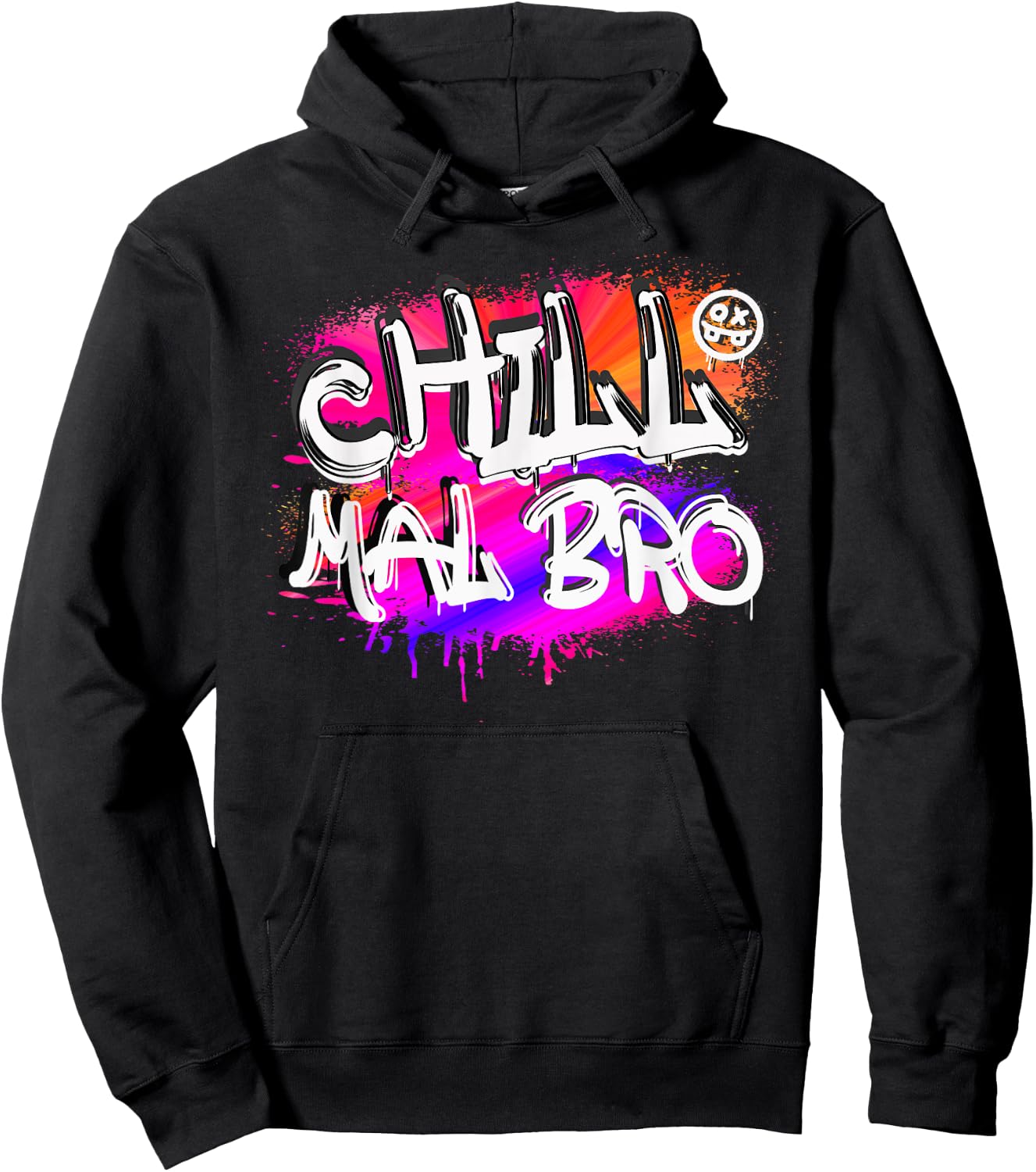 Saying, Chill mal Bro Graffiti Design , black, s Hoodie - Hoodie | Black
