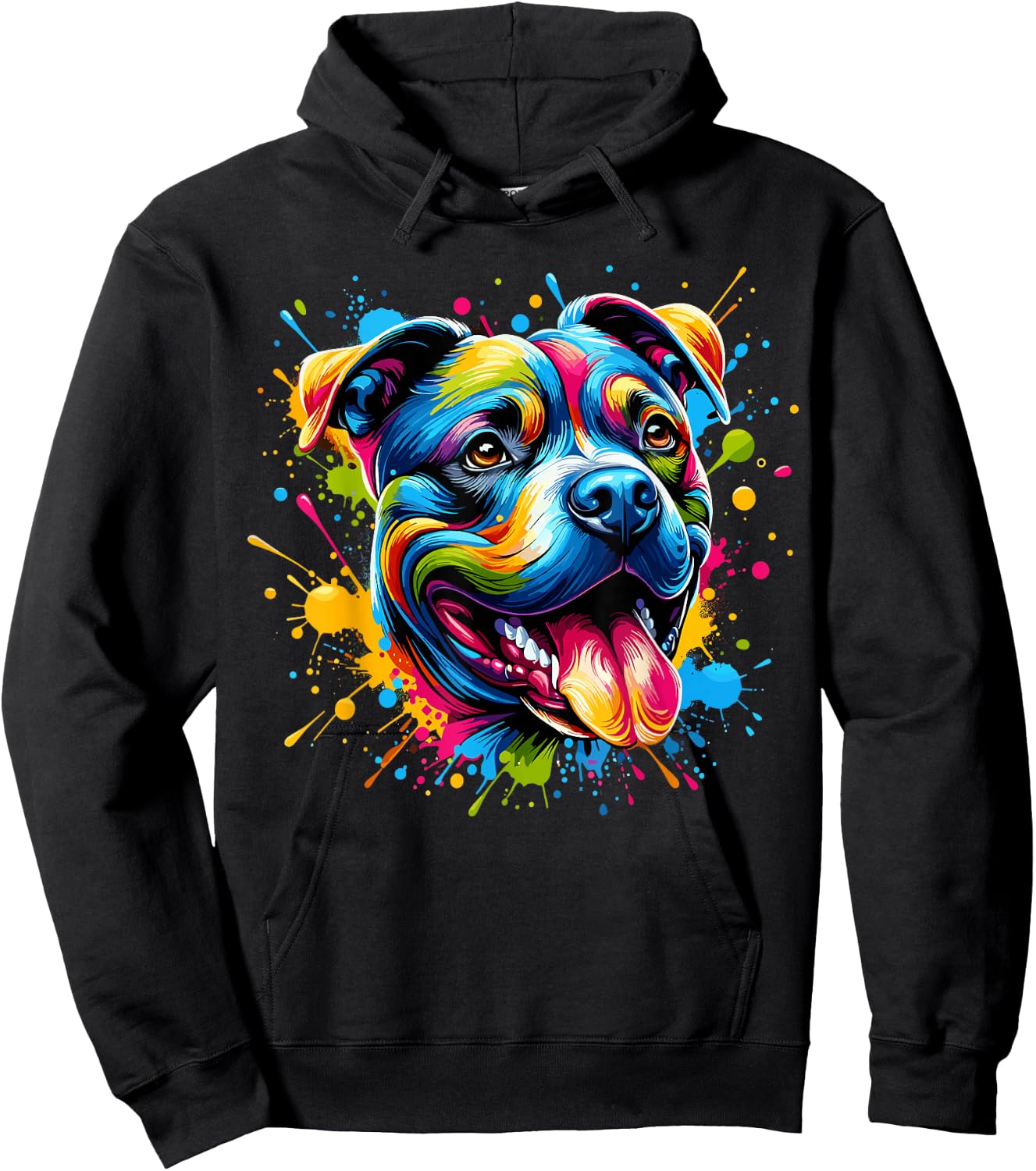 Pit Bull Dog Lover Colorful Pitbull Hoodie - Hoodie | Black