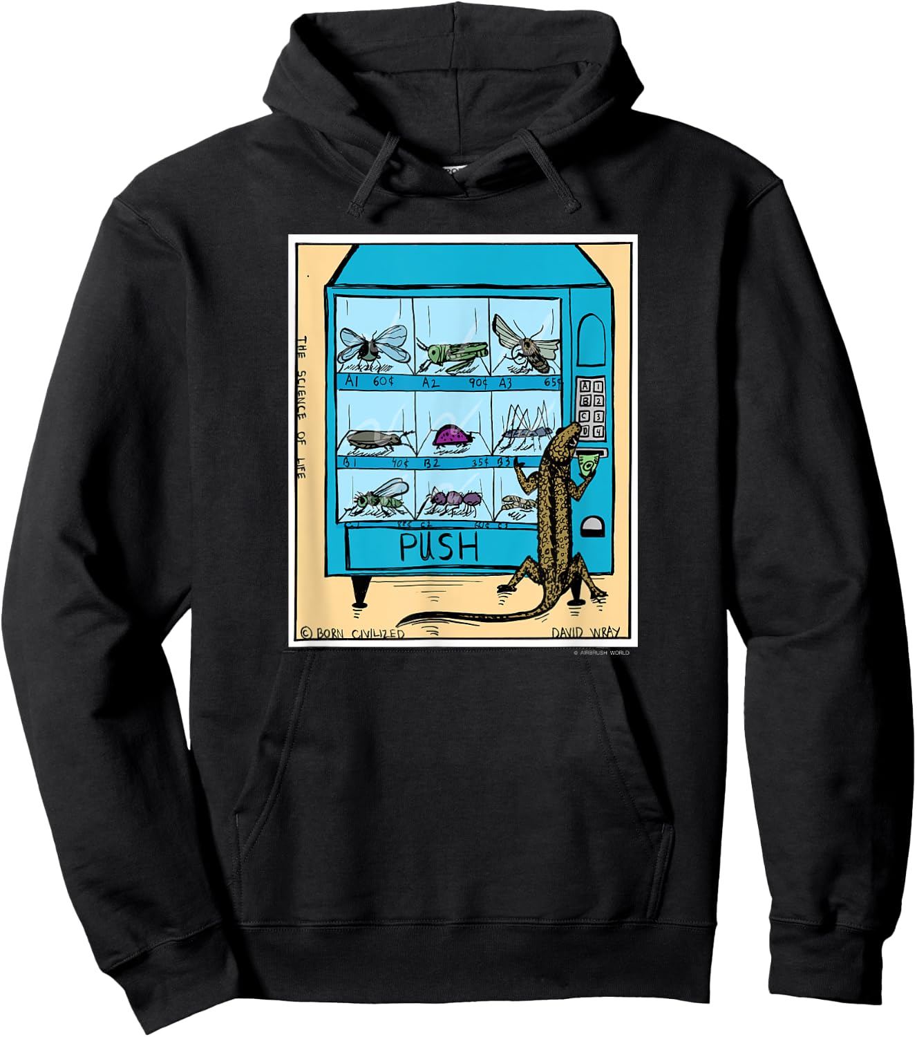 Reptile Vending Machine Funny Lizard Novelty Gift Hoodie - Hoodie | Black