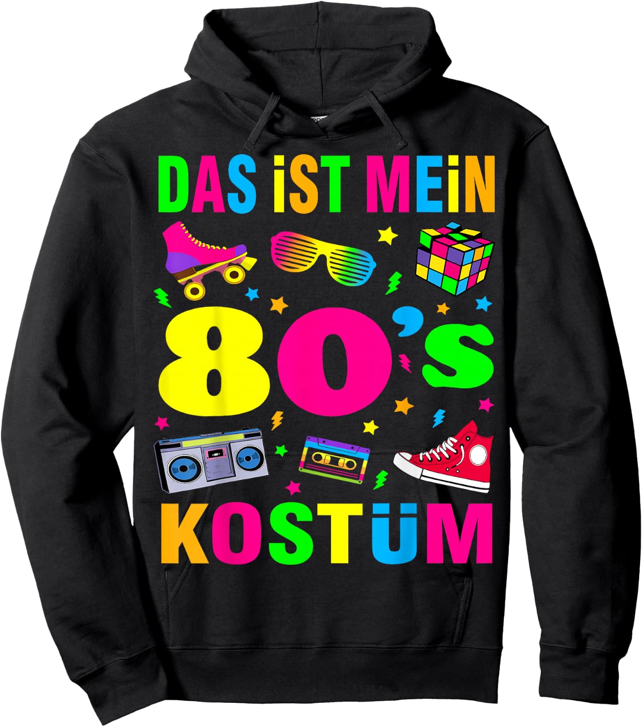 80s Theme Party 80s Costume - I Love the 80s Hoodie - Hoodie | Black