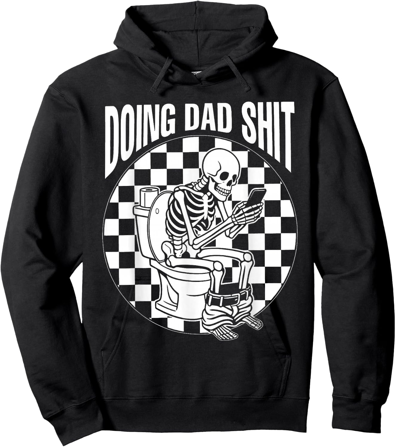 Doing Dad Stuff Skeleton Sitting on Toilet Hoodie - Hoodie | Black